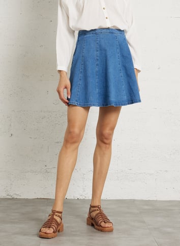 Jupe mi-longue La petite étoile Bleu taille 3 UK en Coton Jupe mi-longue La petite étoile Bleu taille 3 UK en Coton
