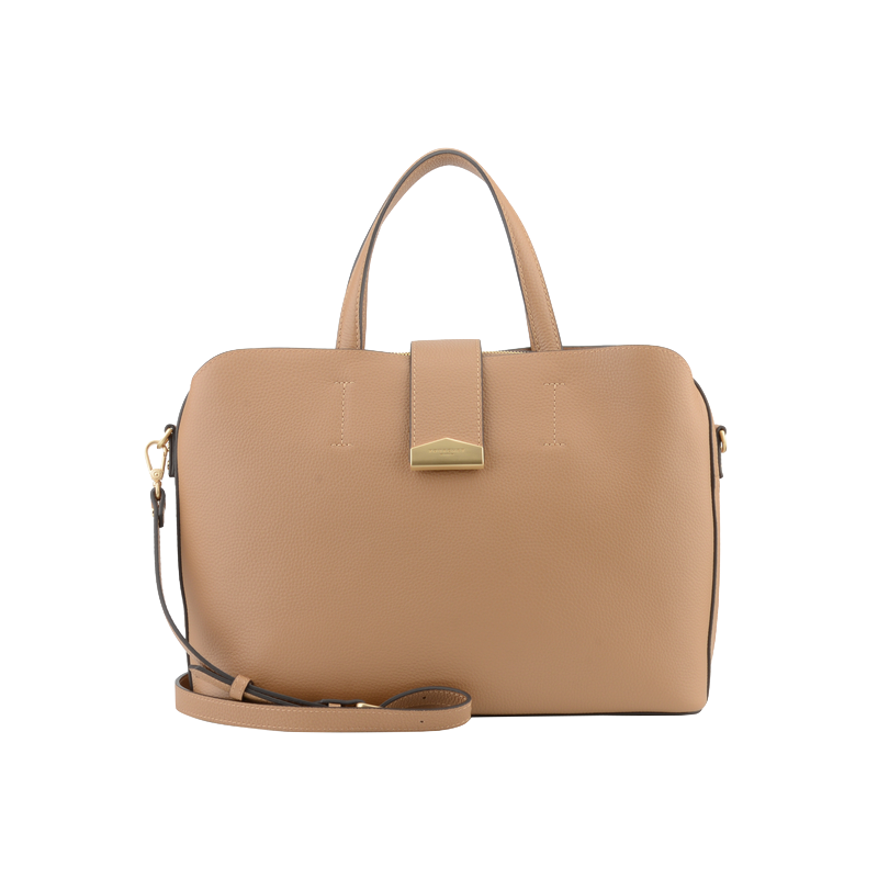 Calfskin leather handbag POURCHET