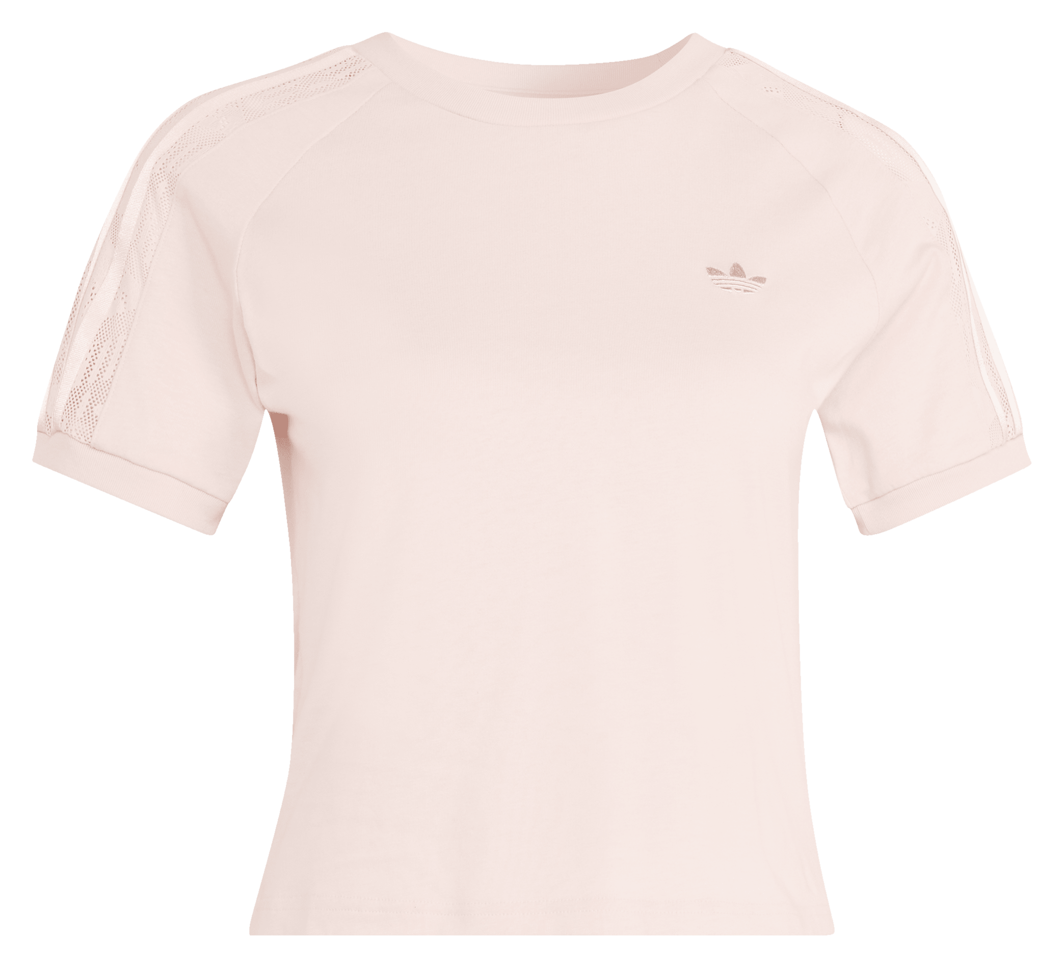 Tee-shirt ajusté col rond en coton ADIDAS Rosa
