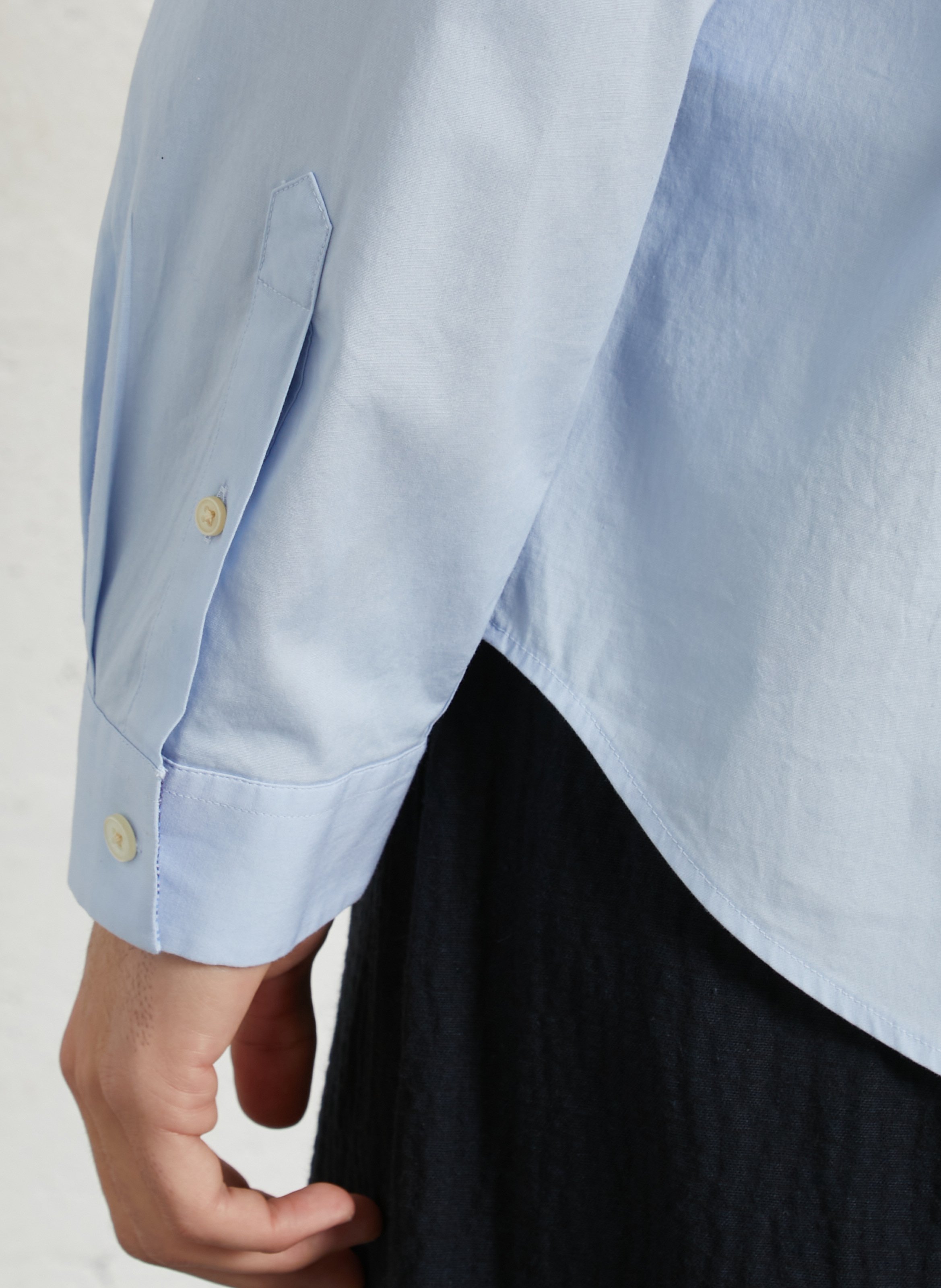 Camisa recta de mezcla de algodón orgánico con cuello clásico PAUL SMITH Azul