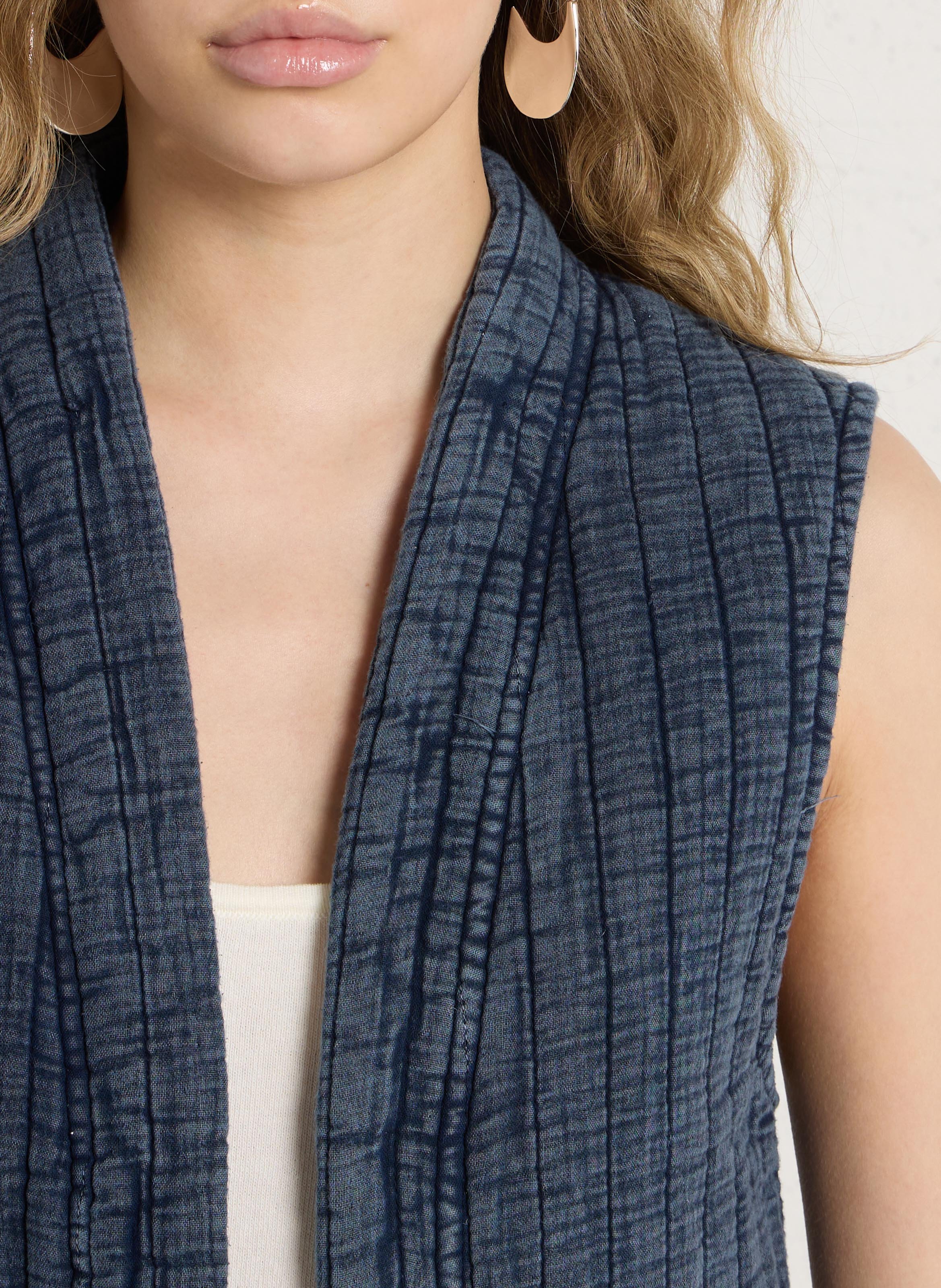 Quilted straight-cut jacket LA PETITE ETOILE Blue