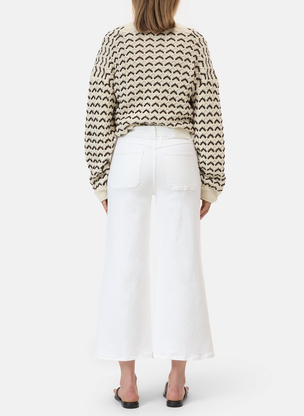 Jean cropped en coton mélangé CLOSED Blanc