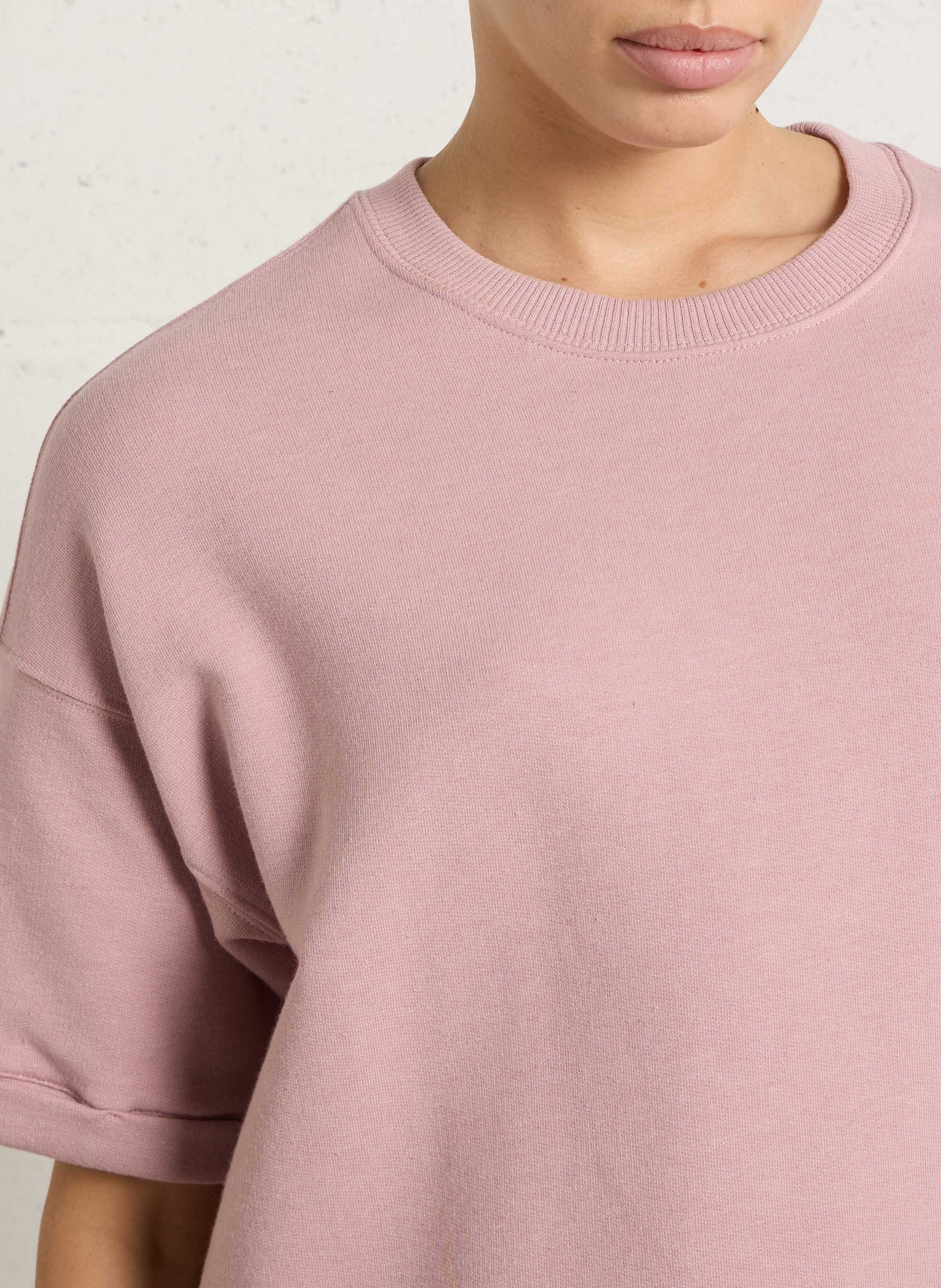 Oversized cotton-blend sweatshirt with round neck HOD PARIS Purple