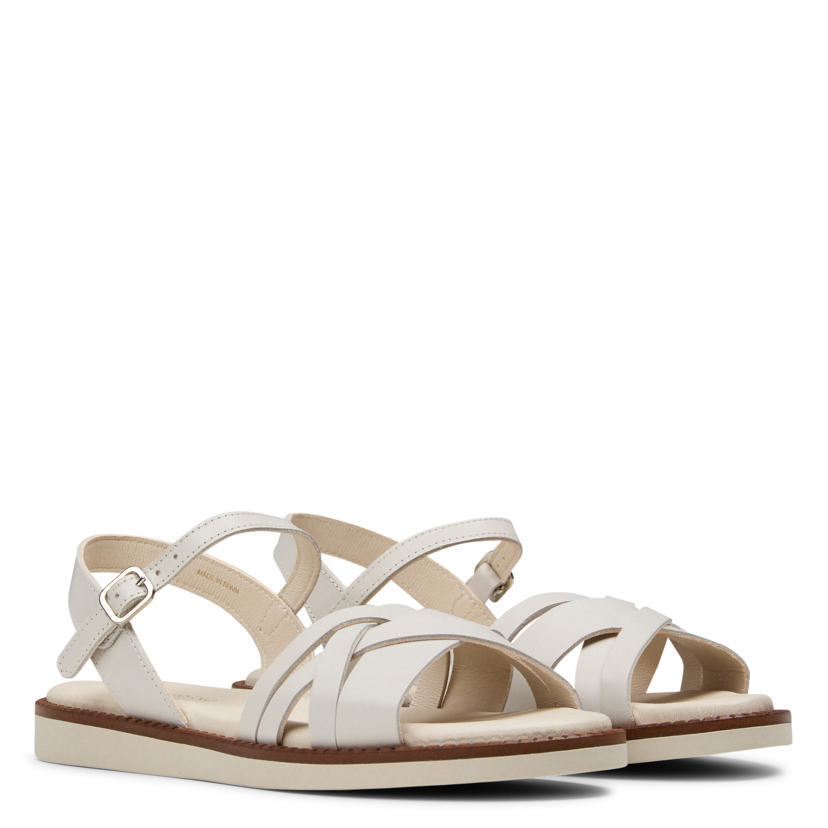 Sandalias de piel con puntera abierta MELLOW YELLOW Beige