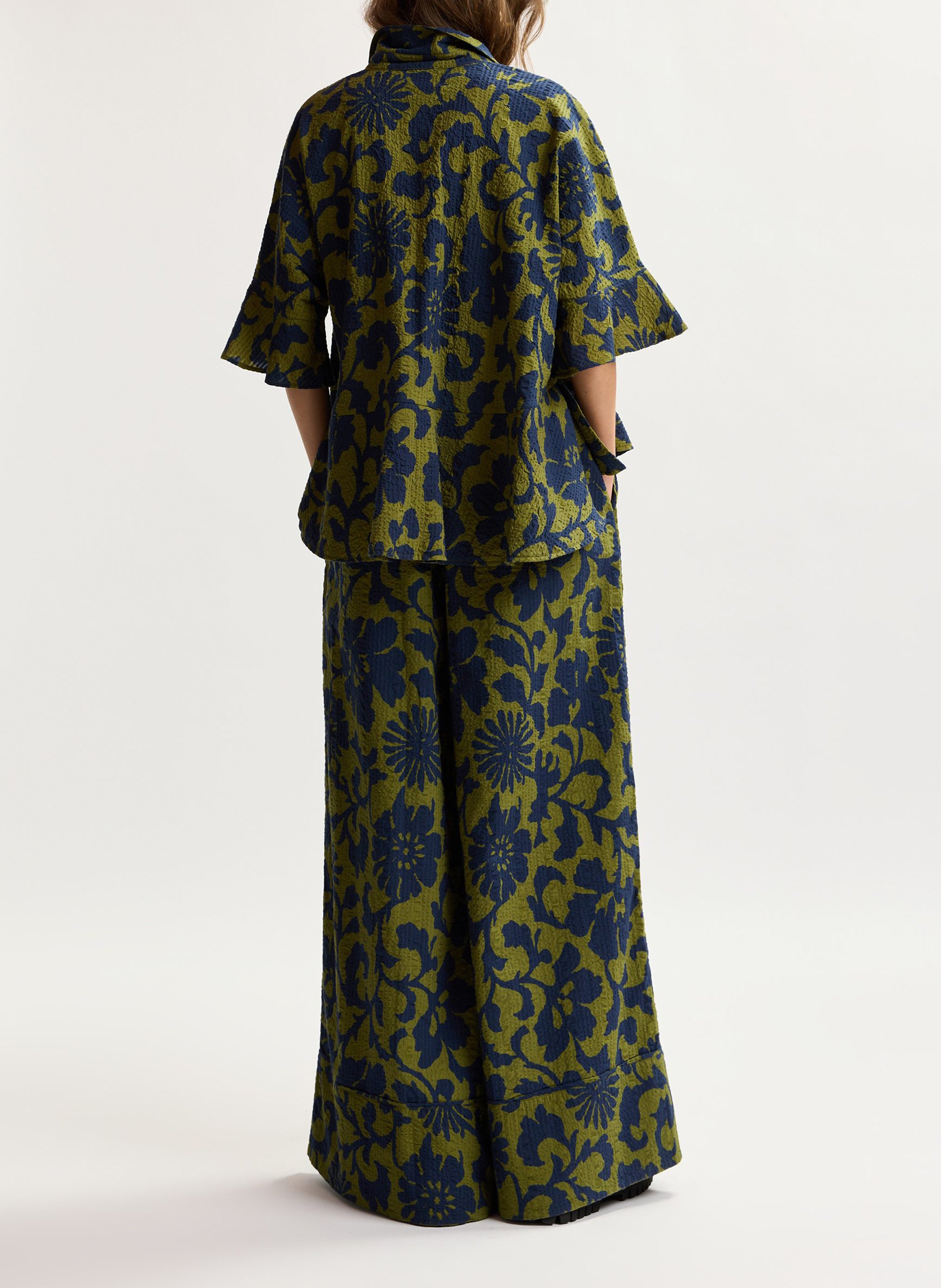 Pantalón de talle alto estampado ESSENTIEL ANTWERP Verde