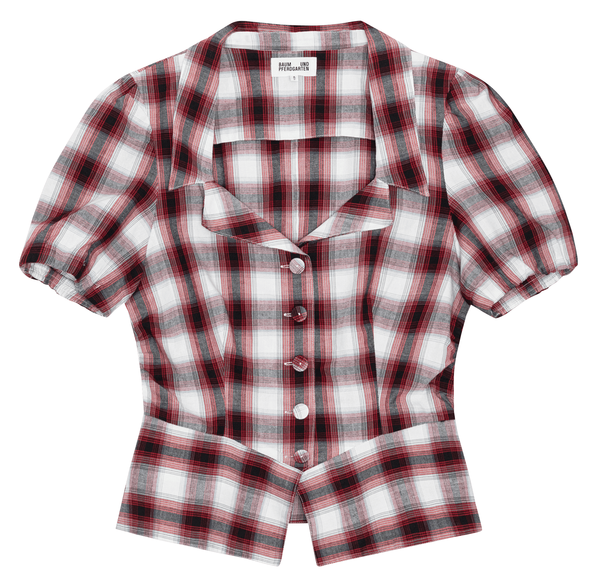 Straight shirt with a tailored collar in organic cotton and recycled cotton BAUM UND PFERDGARTEN Red