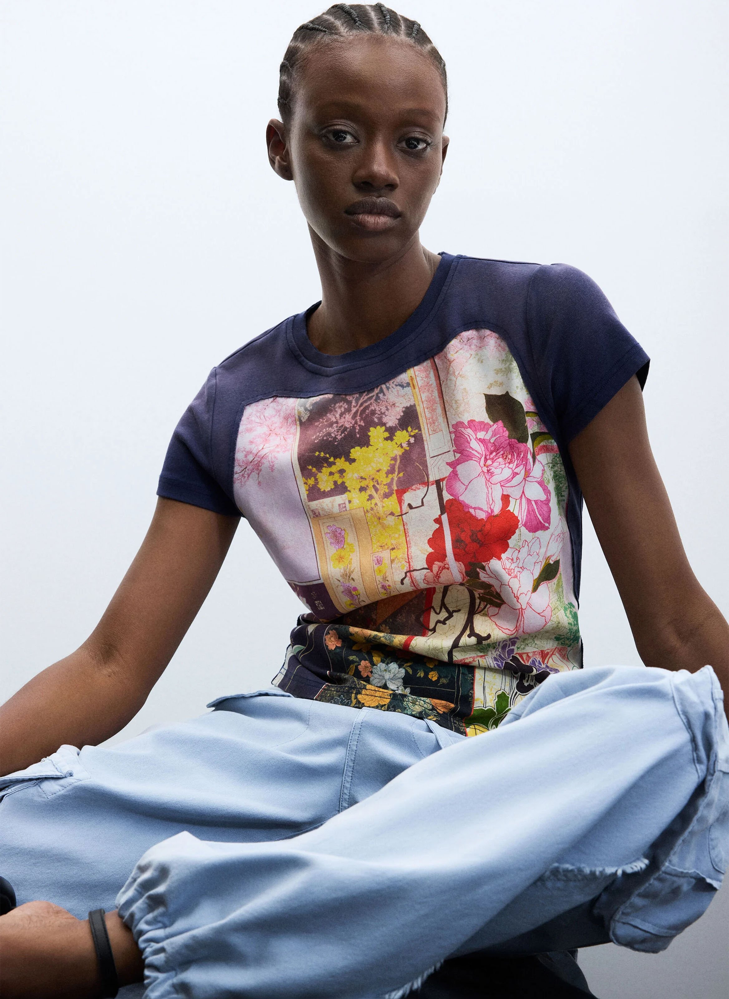 Tee-shirt col rond DESIGUAL Noir