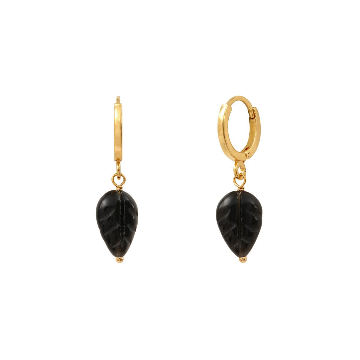 Boucles d'oreilles créoles   doré à l'or fin SATELLITE PARIS Noir