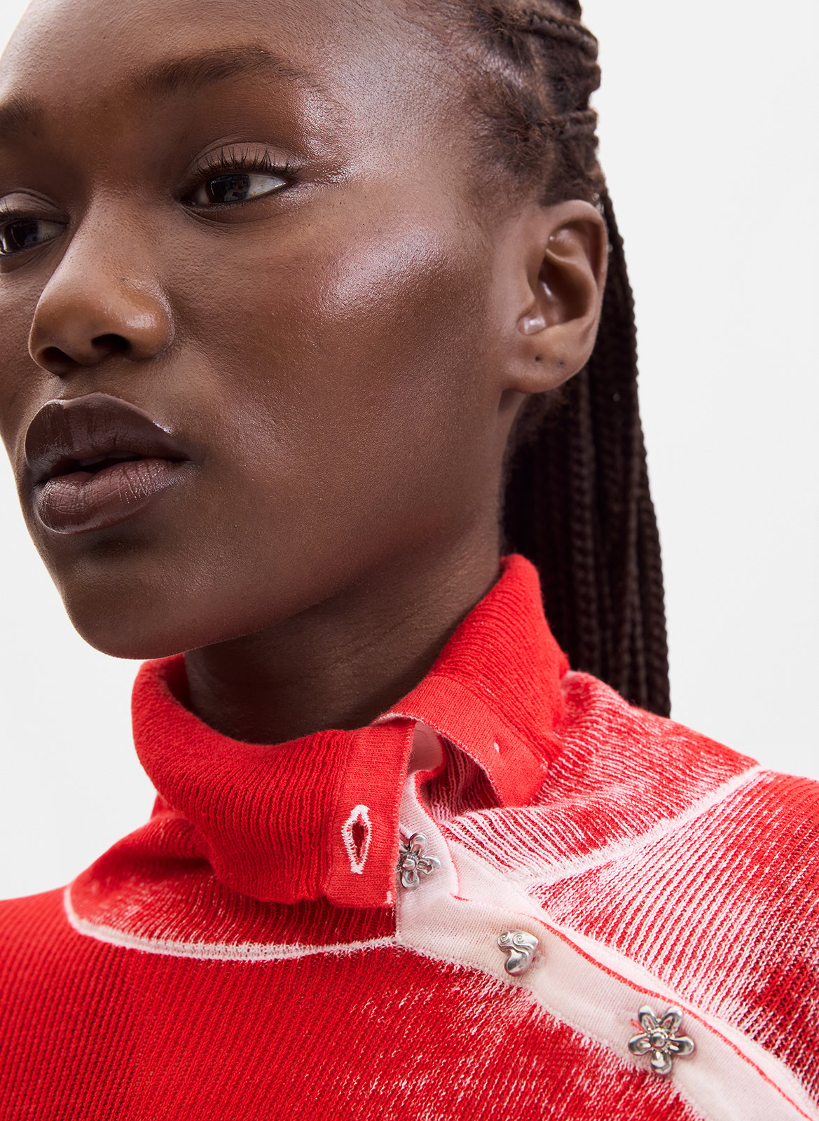 Trui met coltrui van katoen DESIGUAL Rood