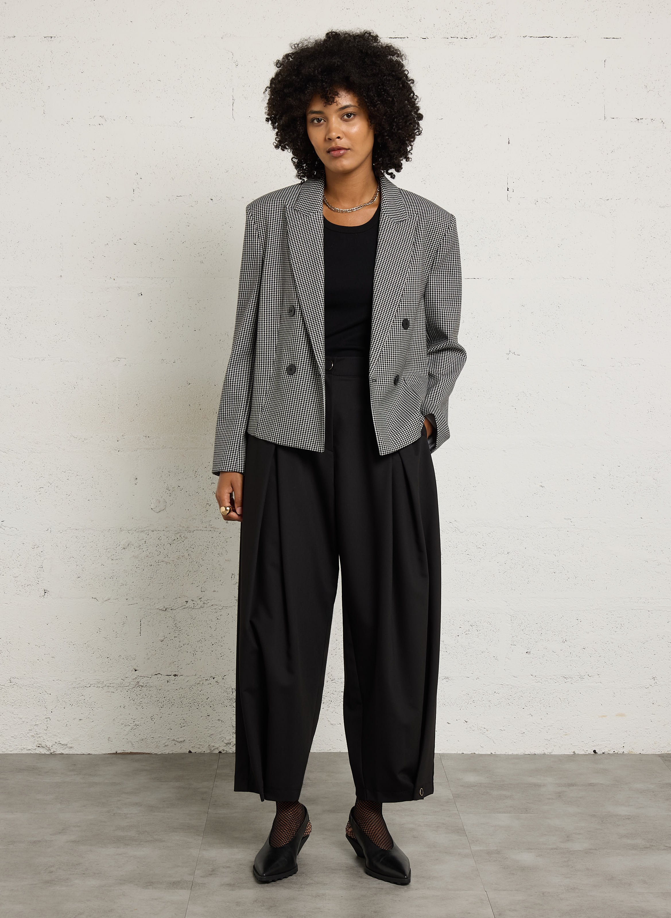 Straight printed tailored jacket IMPERIAL White