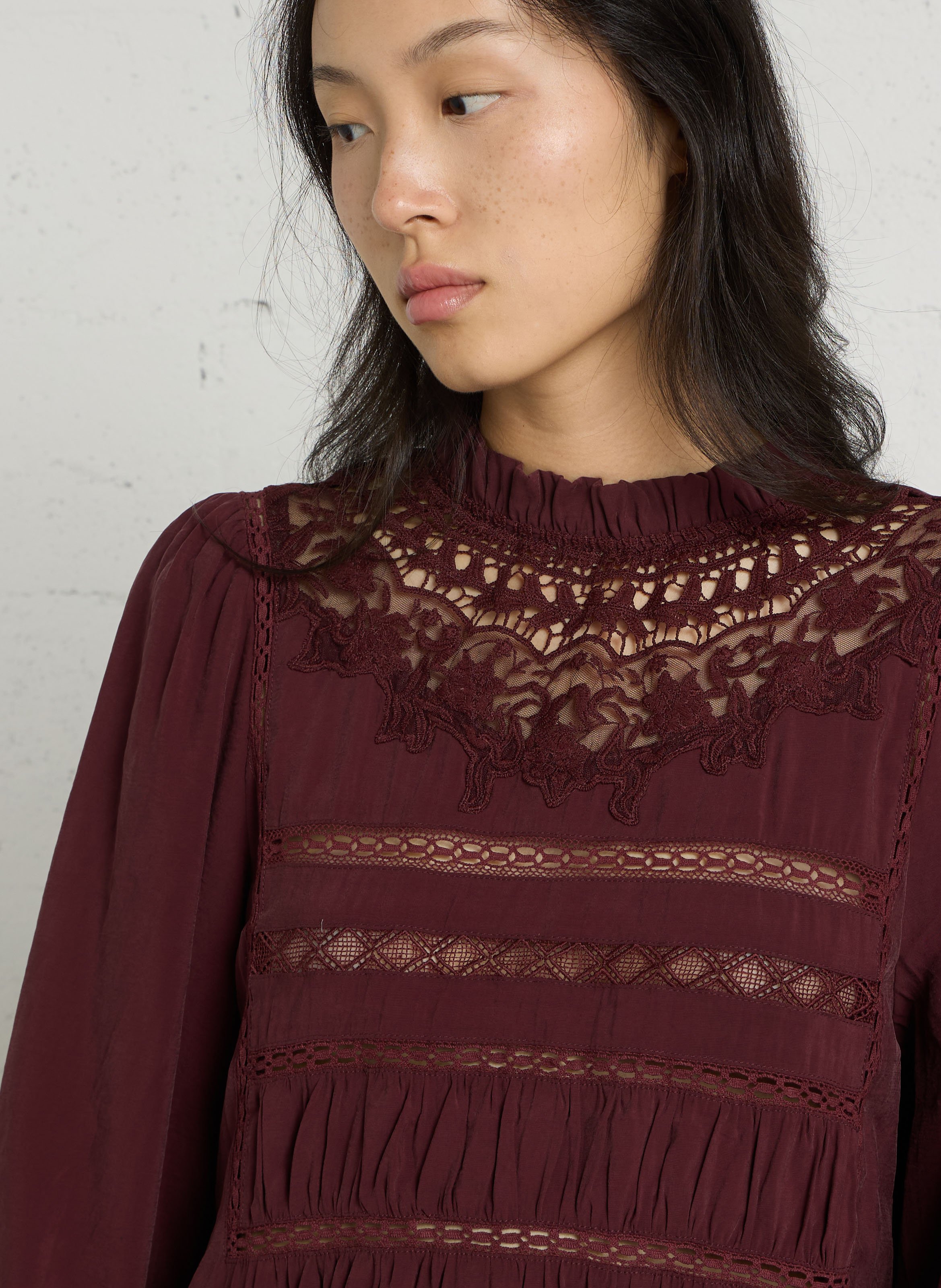 Robe longue brodée en coton mélangé  SEE U SOON Violet