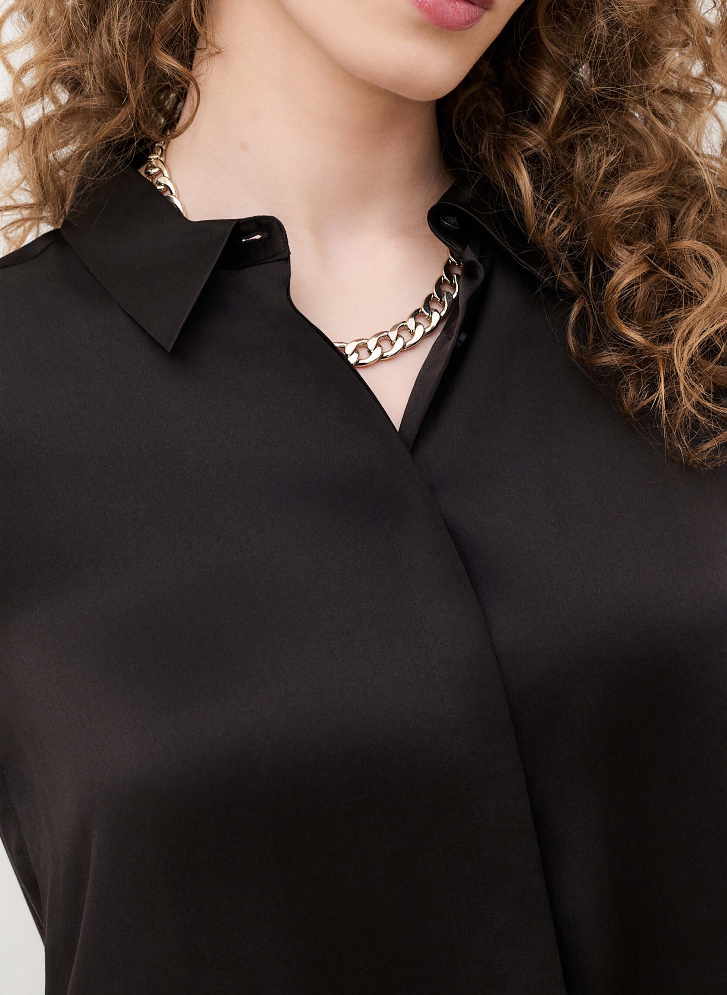 Seidenbluse mit klassischem Kragen CAROLL Braun