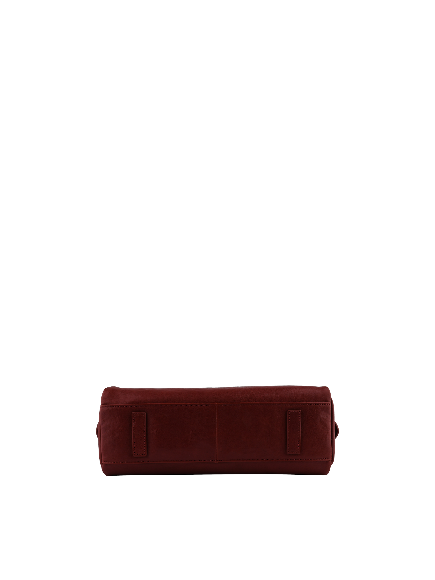 Shoulder bag in cowhide leather with aged leather effect POURCHET Red