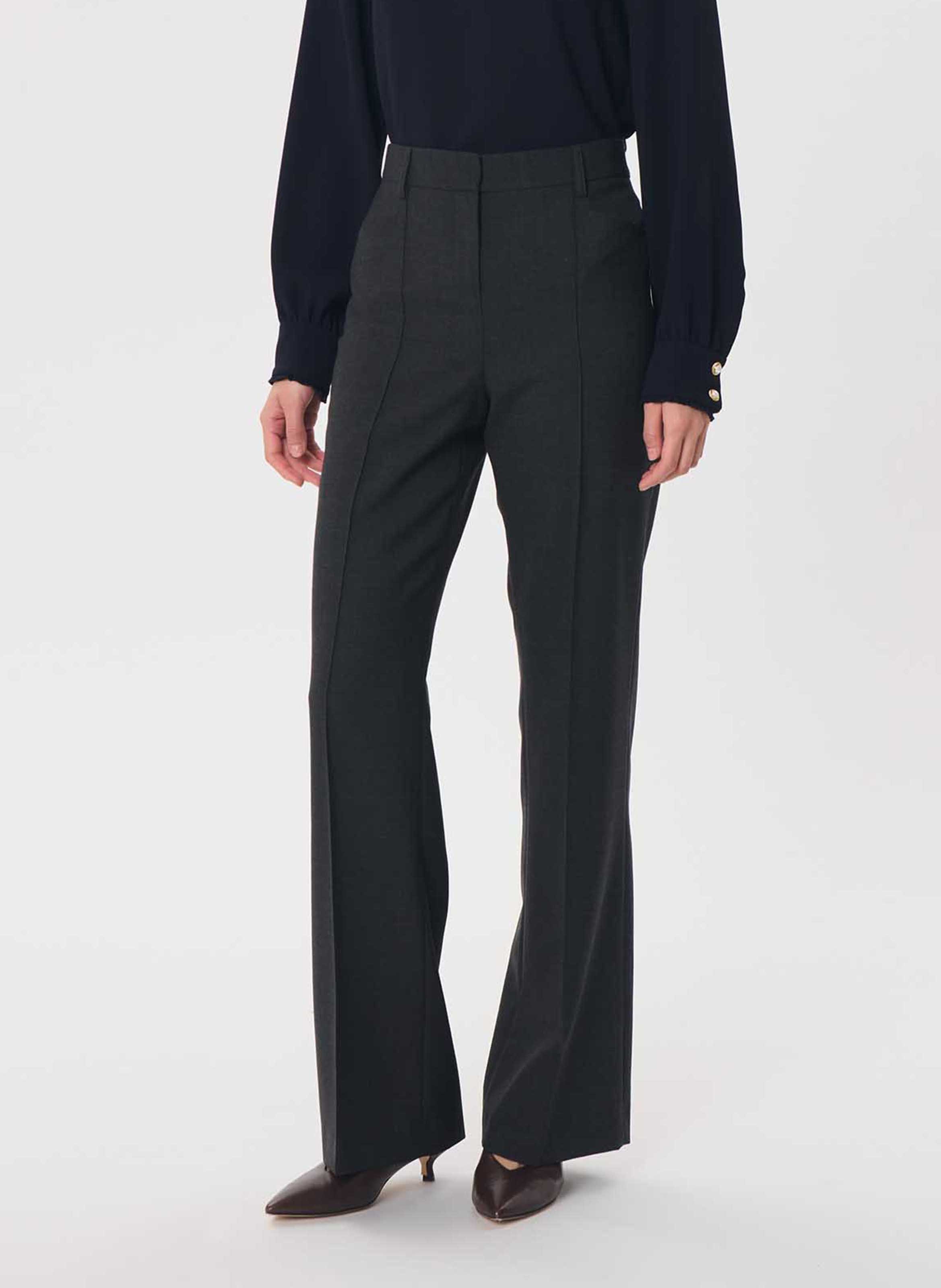 Pantalon tailleur flare uni TARA JARMON Gris