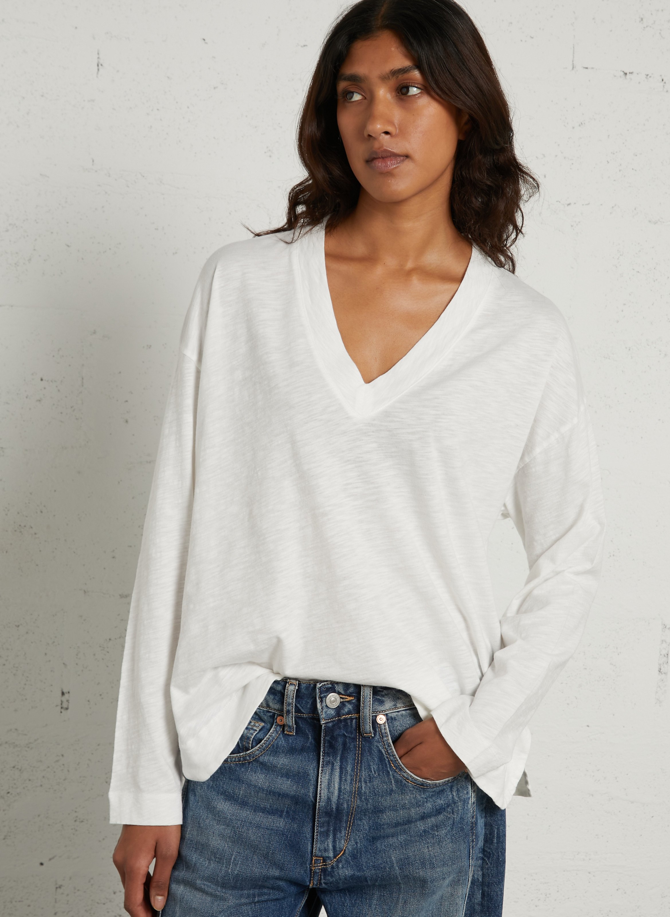 T-shirt ample manches longues en coton BENSIMON Beige