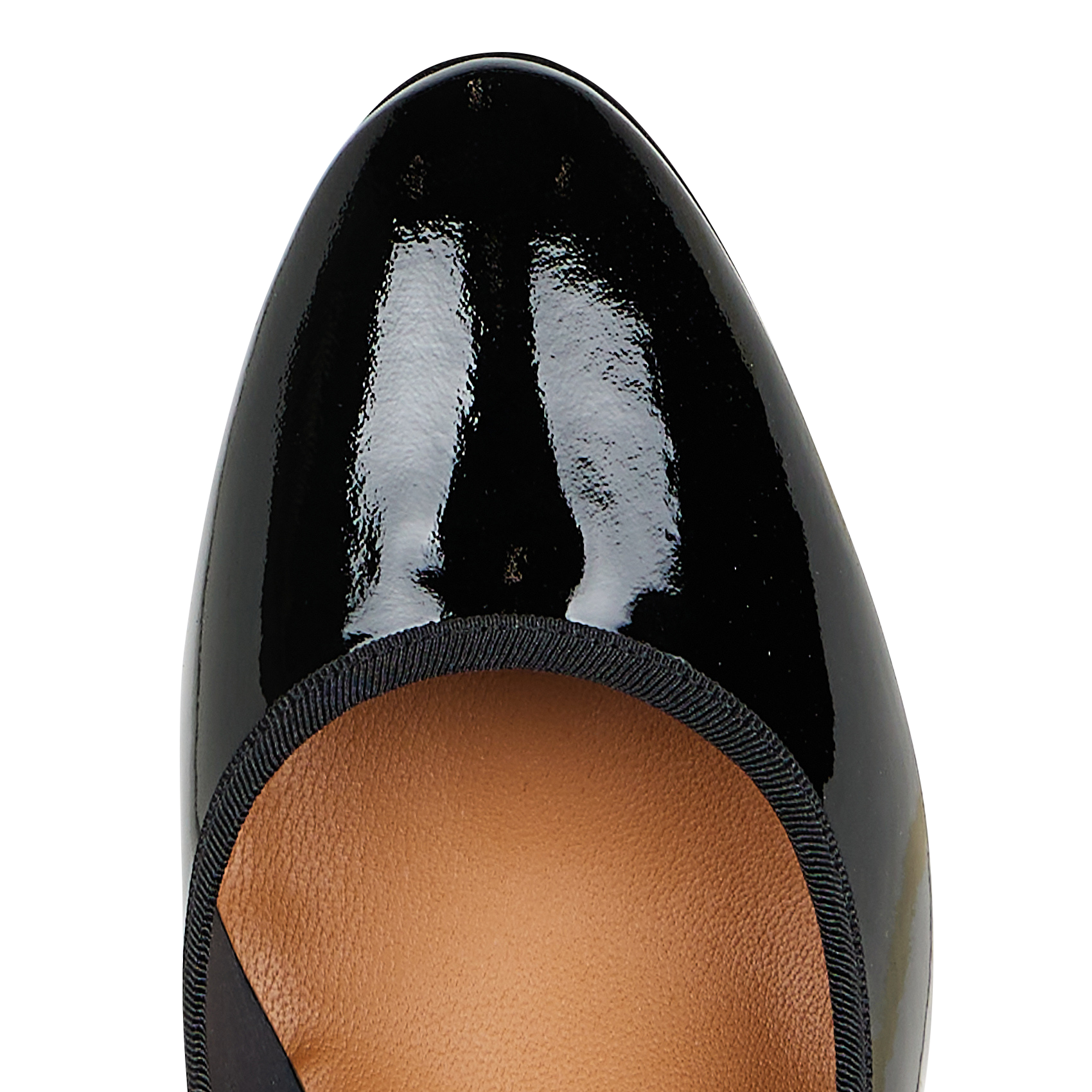 Spangenpumps aus Lackleder mit Absatz Schwarz