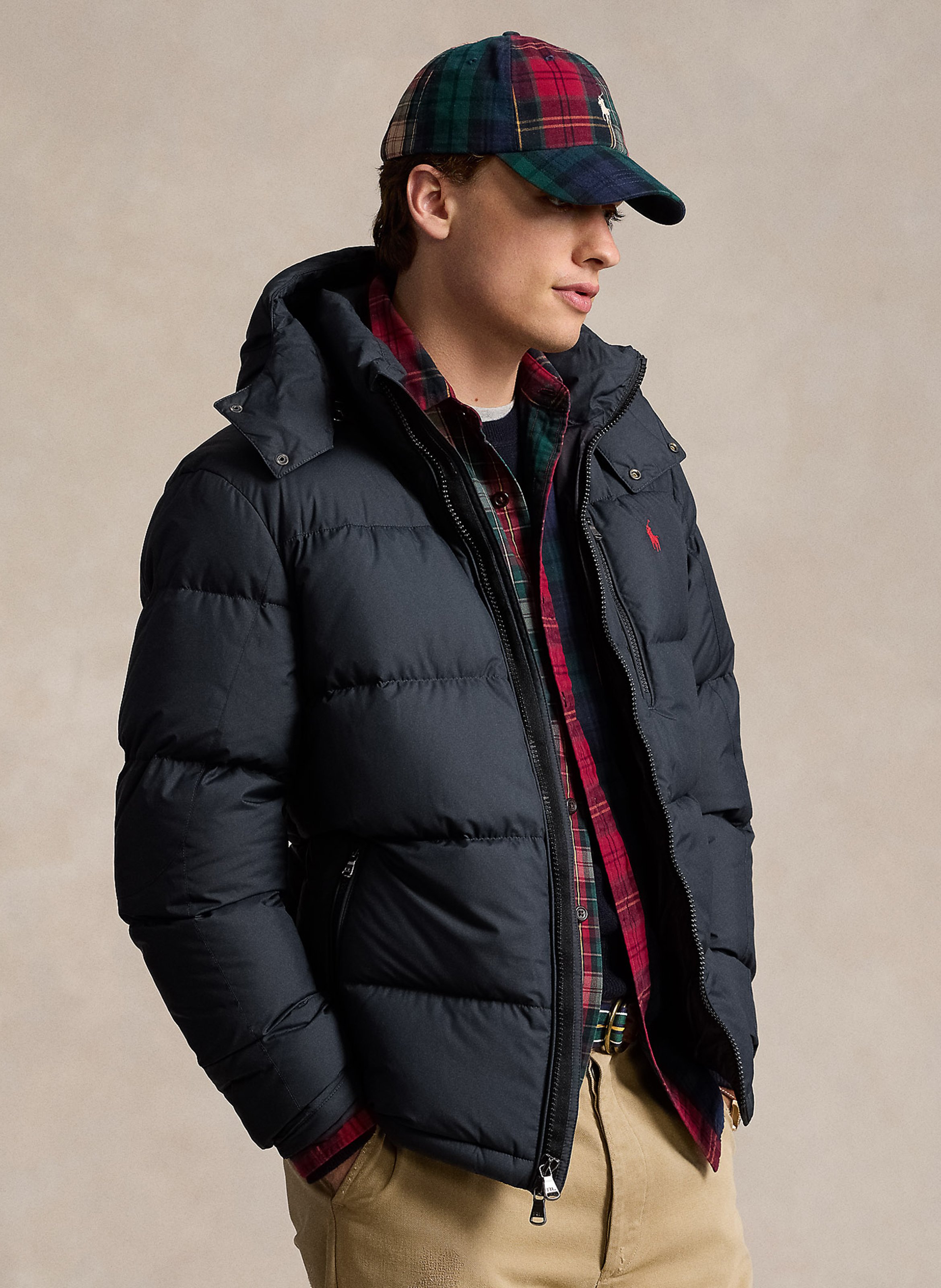 Black Matt padded jacket with hood