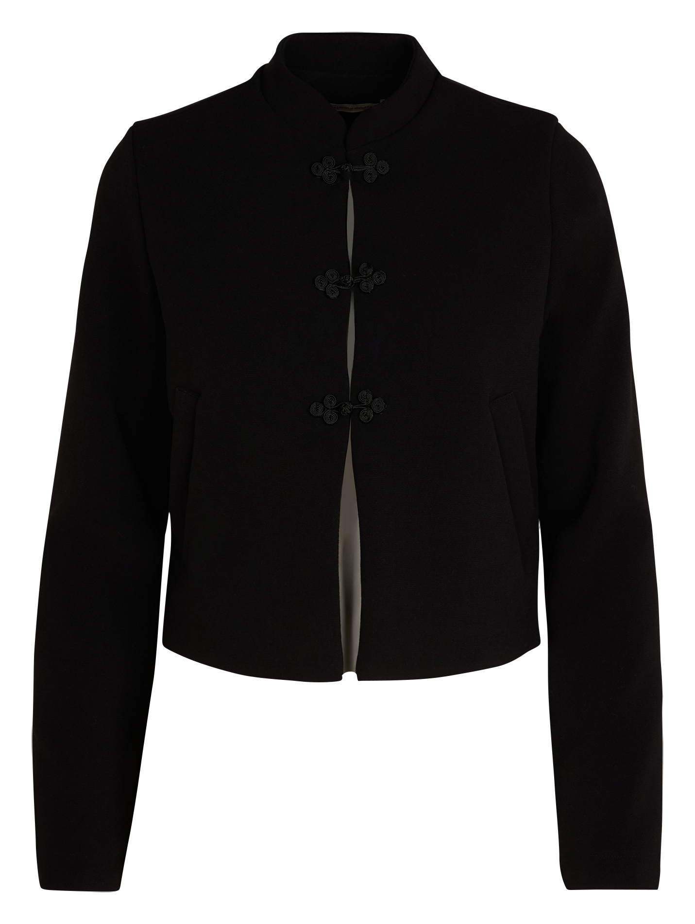 Veste courte droite col mao LA FEE MARABOUTEE Noir