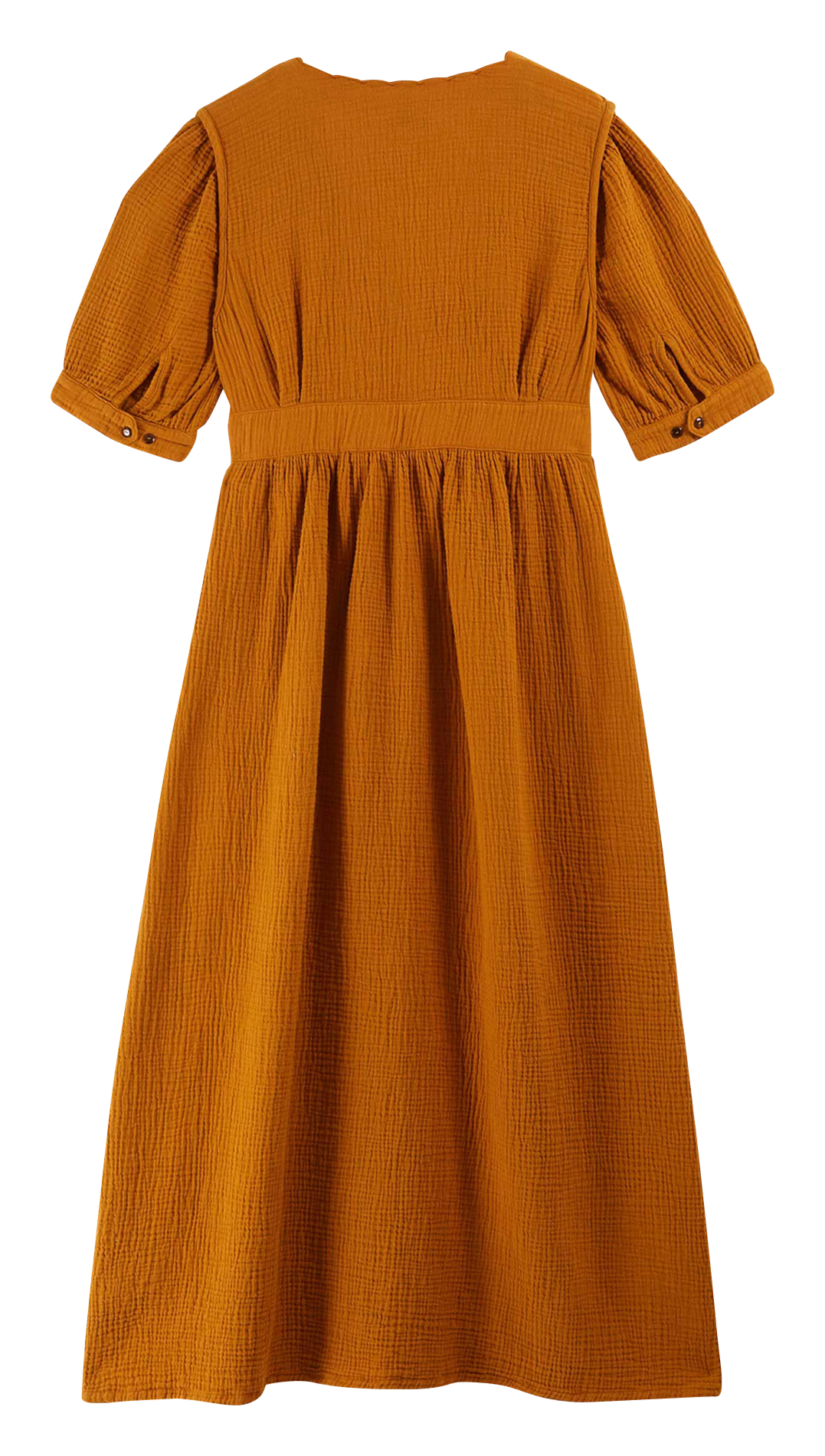 Robe longue ample col V en coton EMILE ET IDA Orange