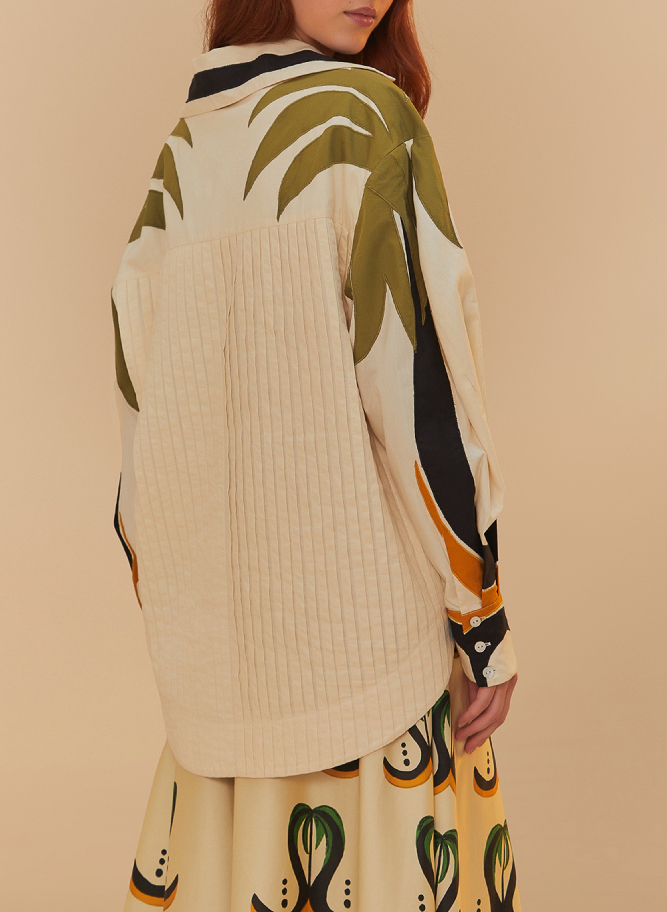 Oversized embroidered shirt FARM RIO Multicolored