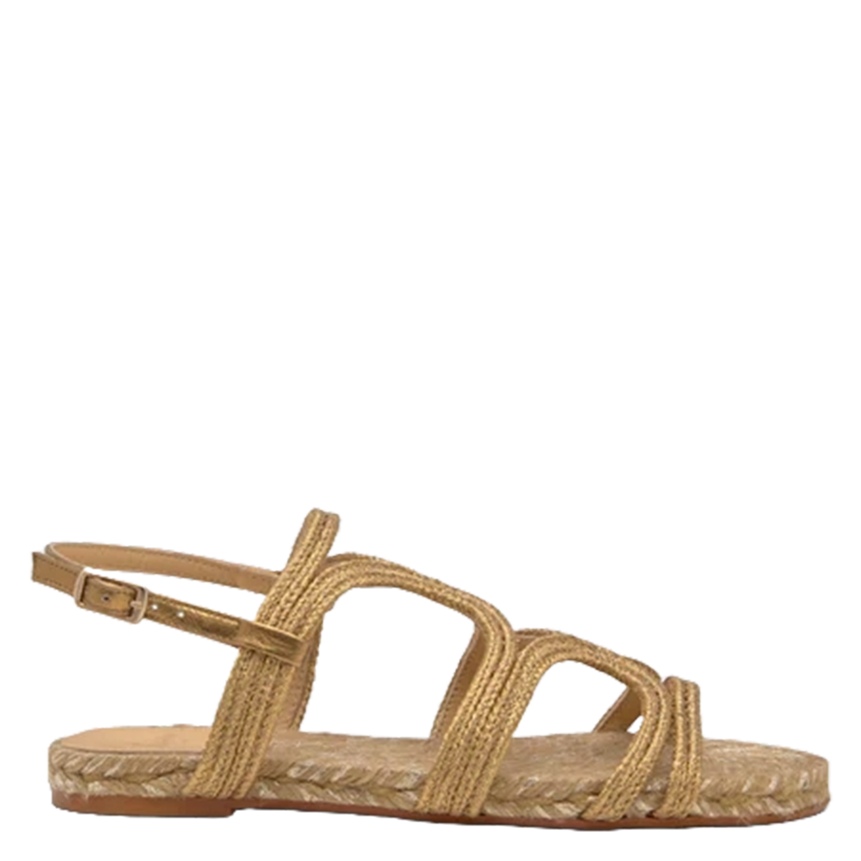 Sandales plates en coton mélangé CASTANER Doré