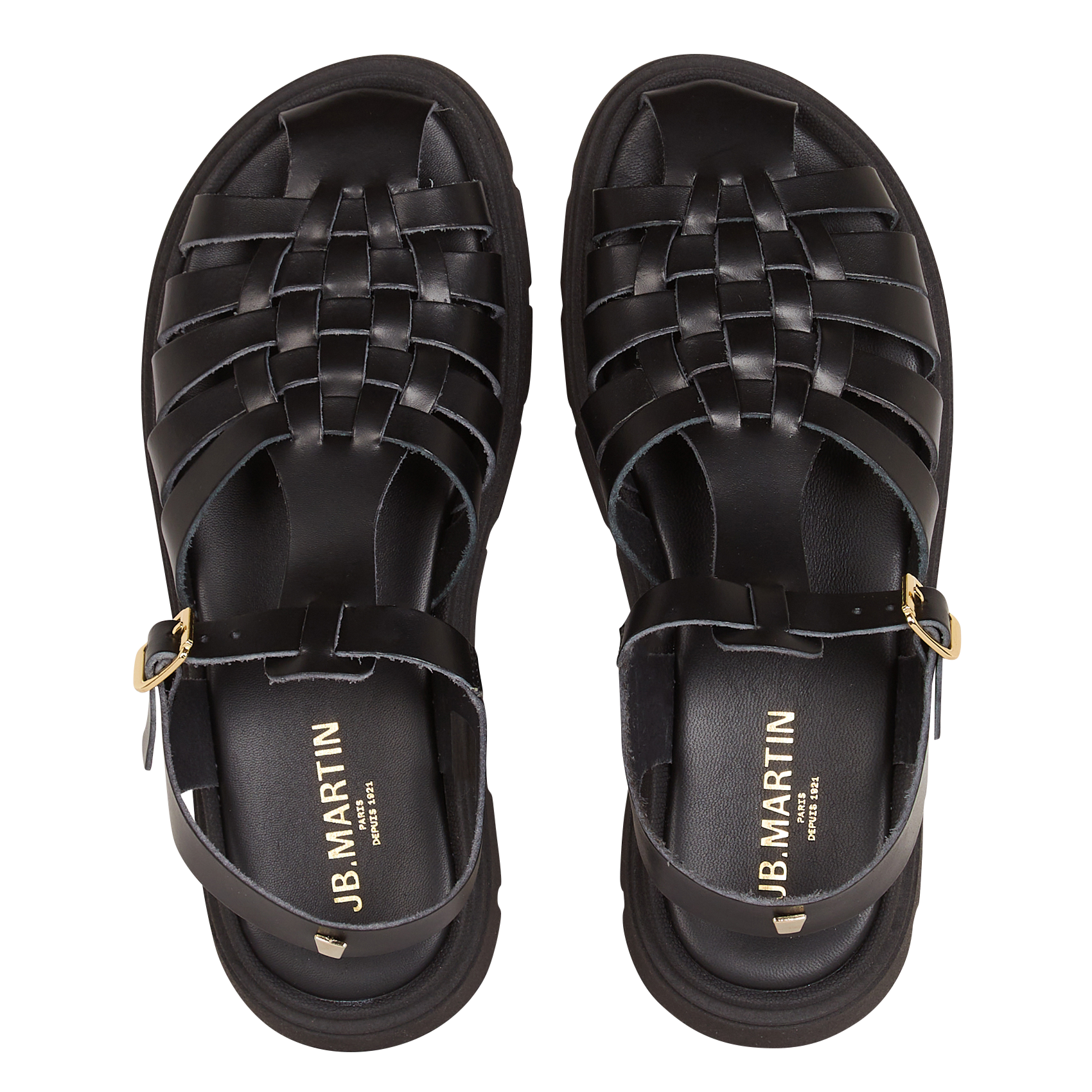 Méduse en cuir métallisé Clea Flan noir Jb Martin Femme ALJ339