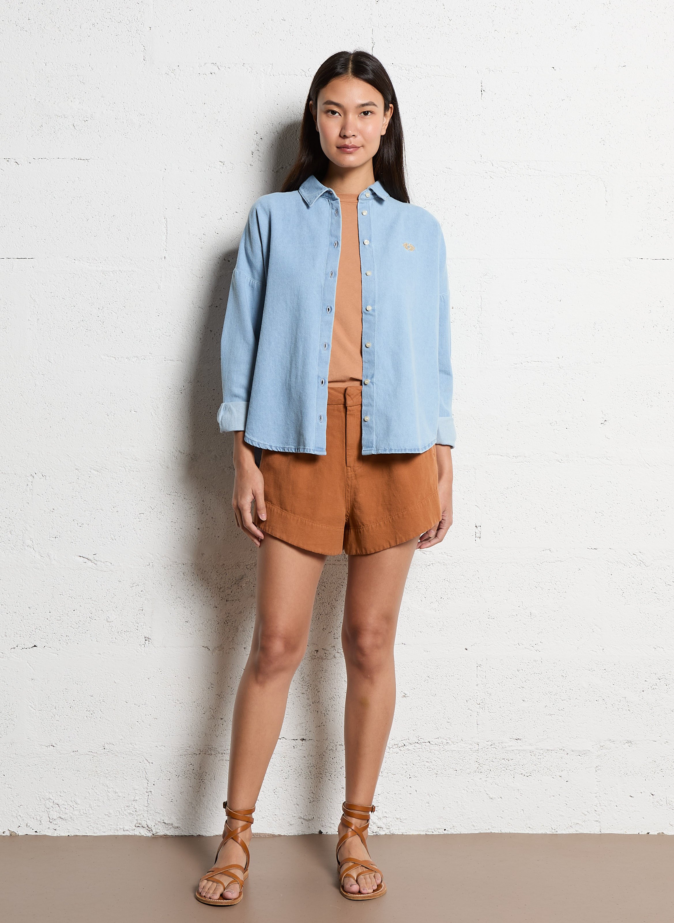 Chemise oversize en coton I CODE Bleu
