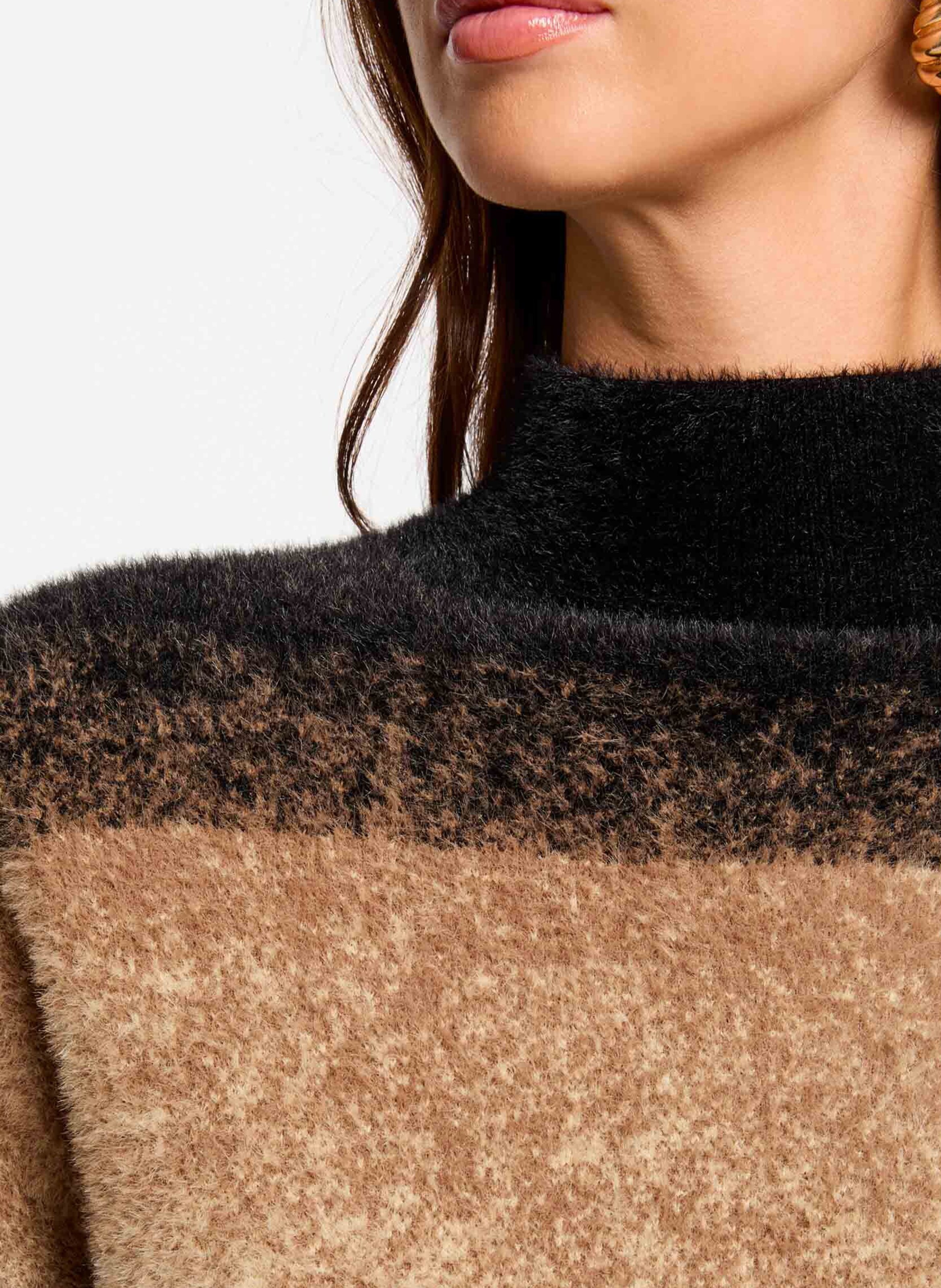 Elena high-neck sweater MORGAN Brown