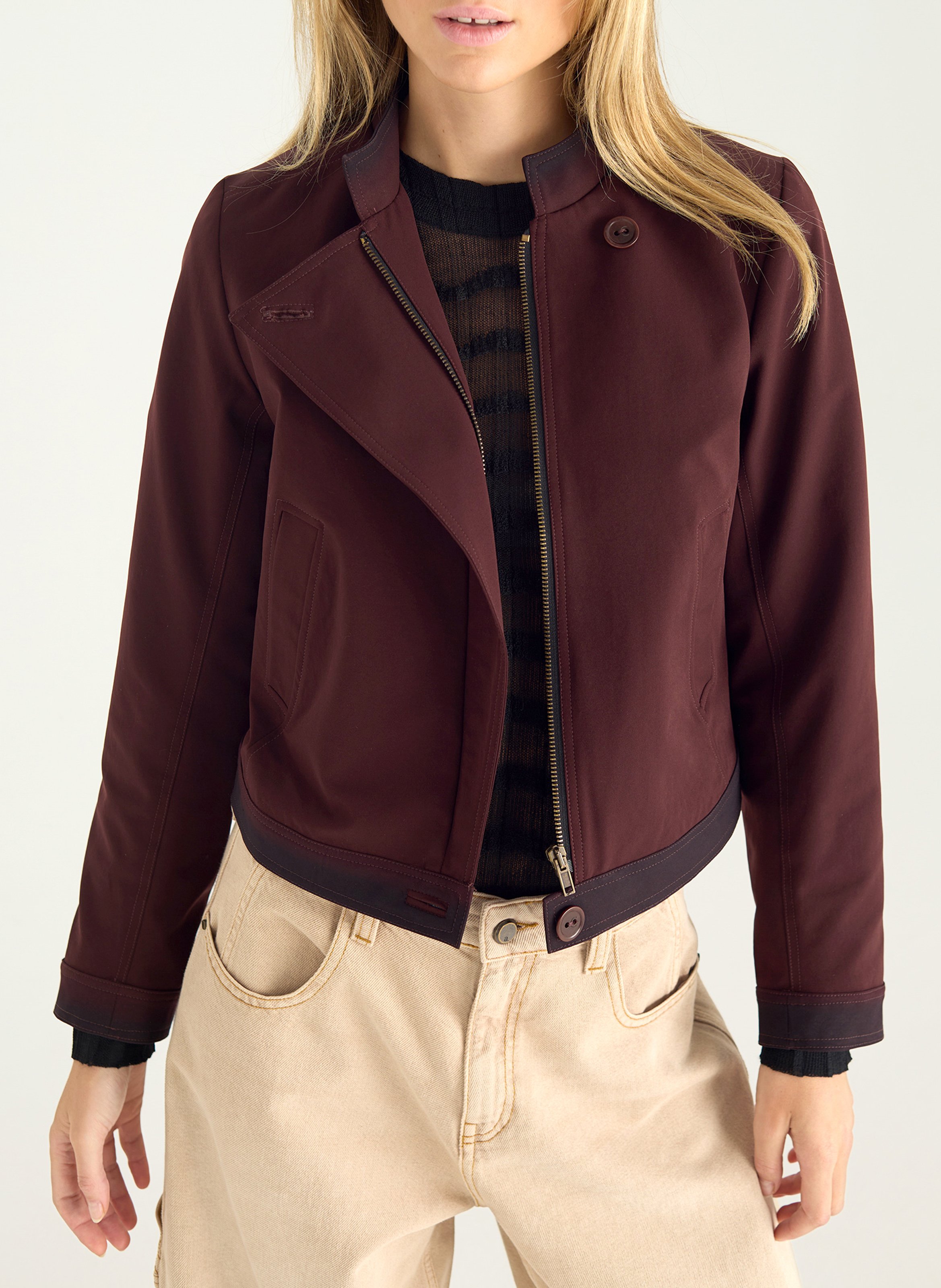 Veste droite col officier COTELAC Violet