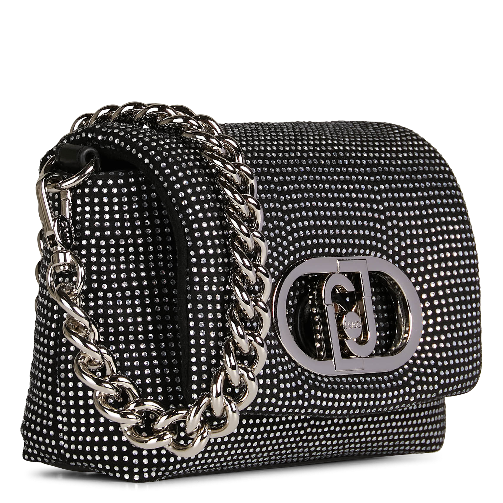 Sac bandoulière à rabat avec strass LIU JO Noir