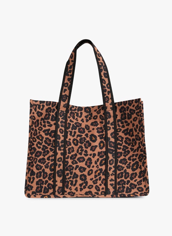 Cabas à carreaux en coton Sai Leopard Petite mendigote Femme