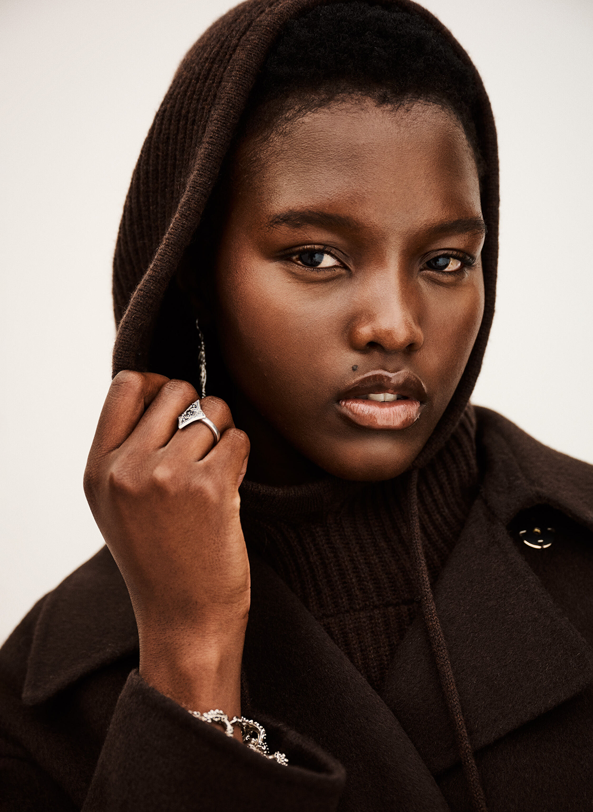 Col amovible en cachemire recyclé mélangé BA&SH Marron