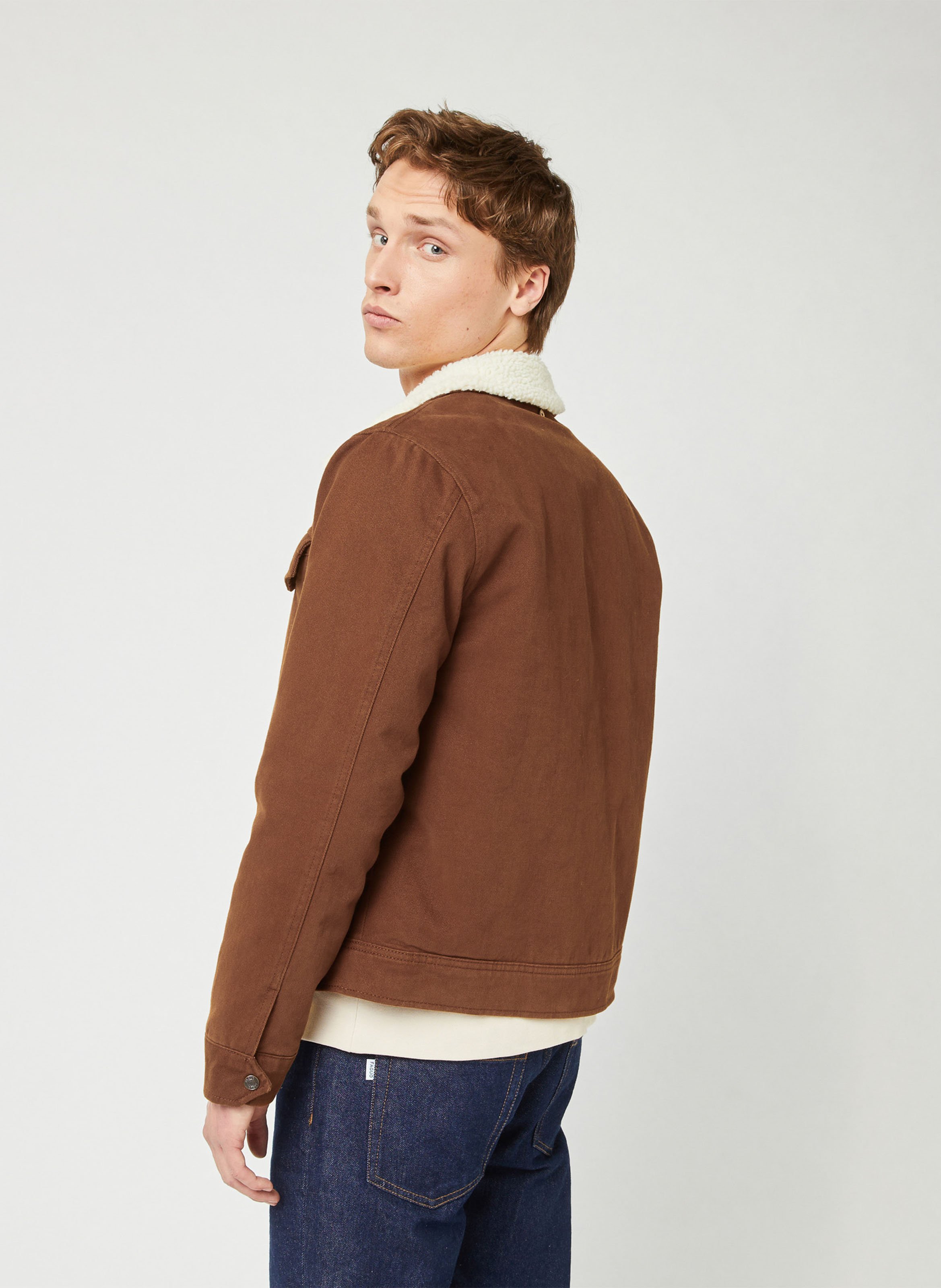 Veste col en sherpa FAGUO Marron