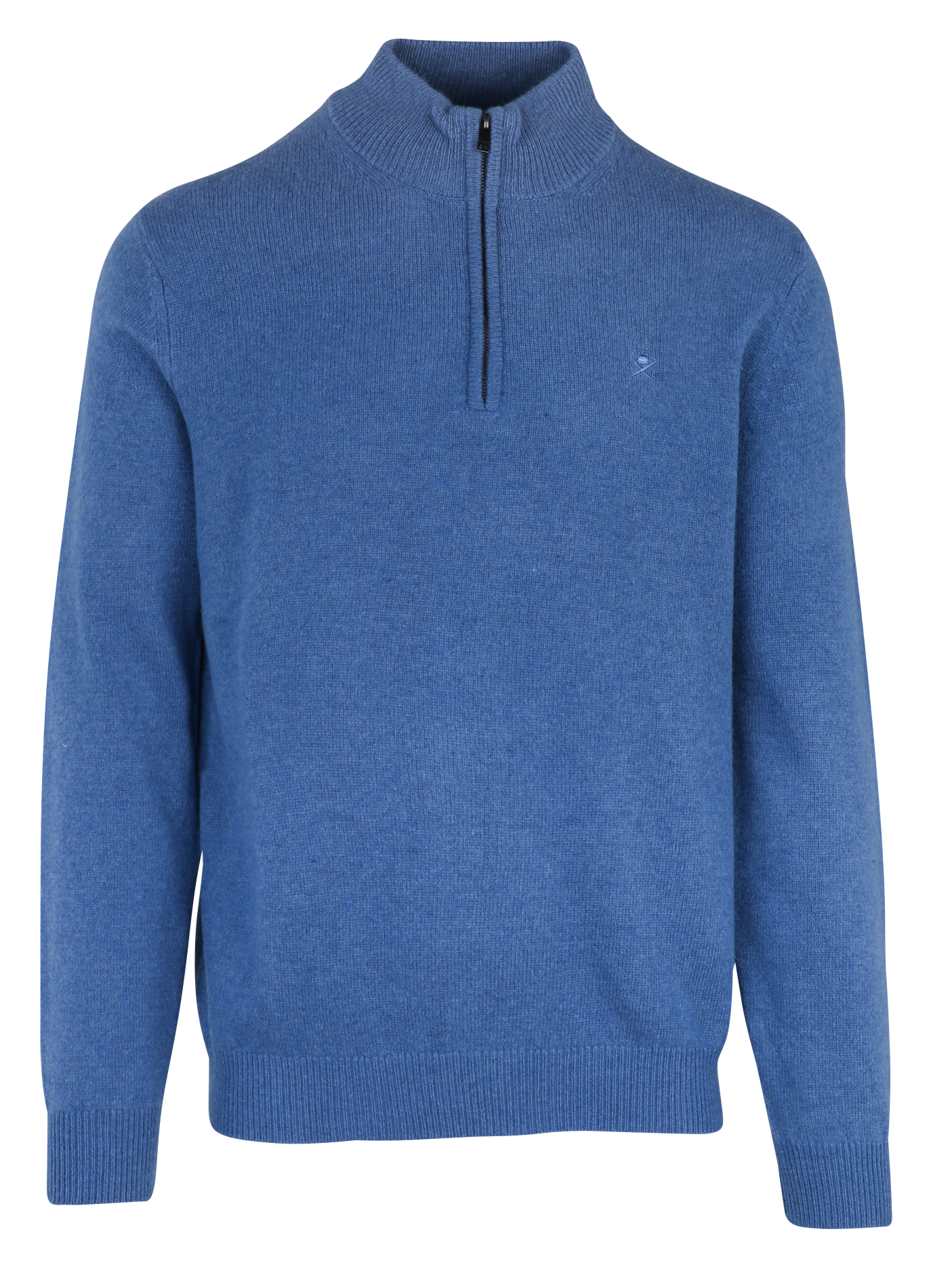 Pull col montant zippé en laine HACKETT Bleu