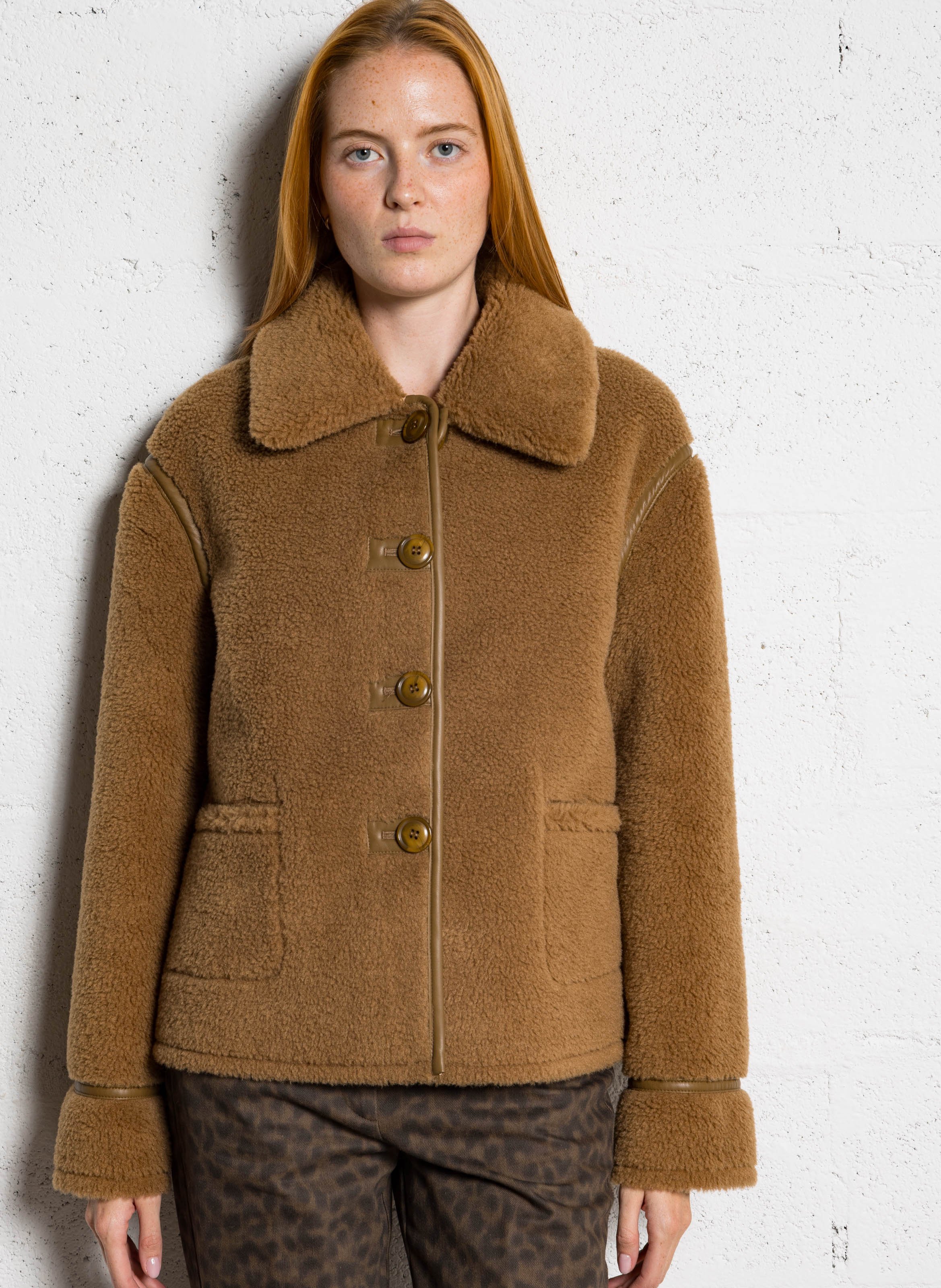 Manteau oversize en bouclettes HOD PARIS Marron