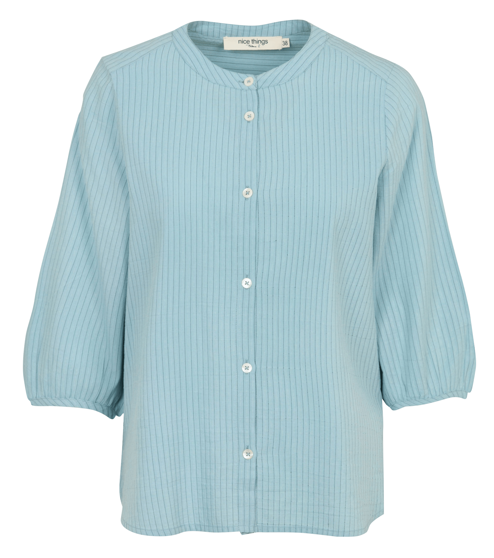 Gestreepte, katoenen top met ronde hals NICE THINGS Blauw