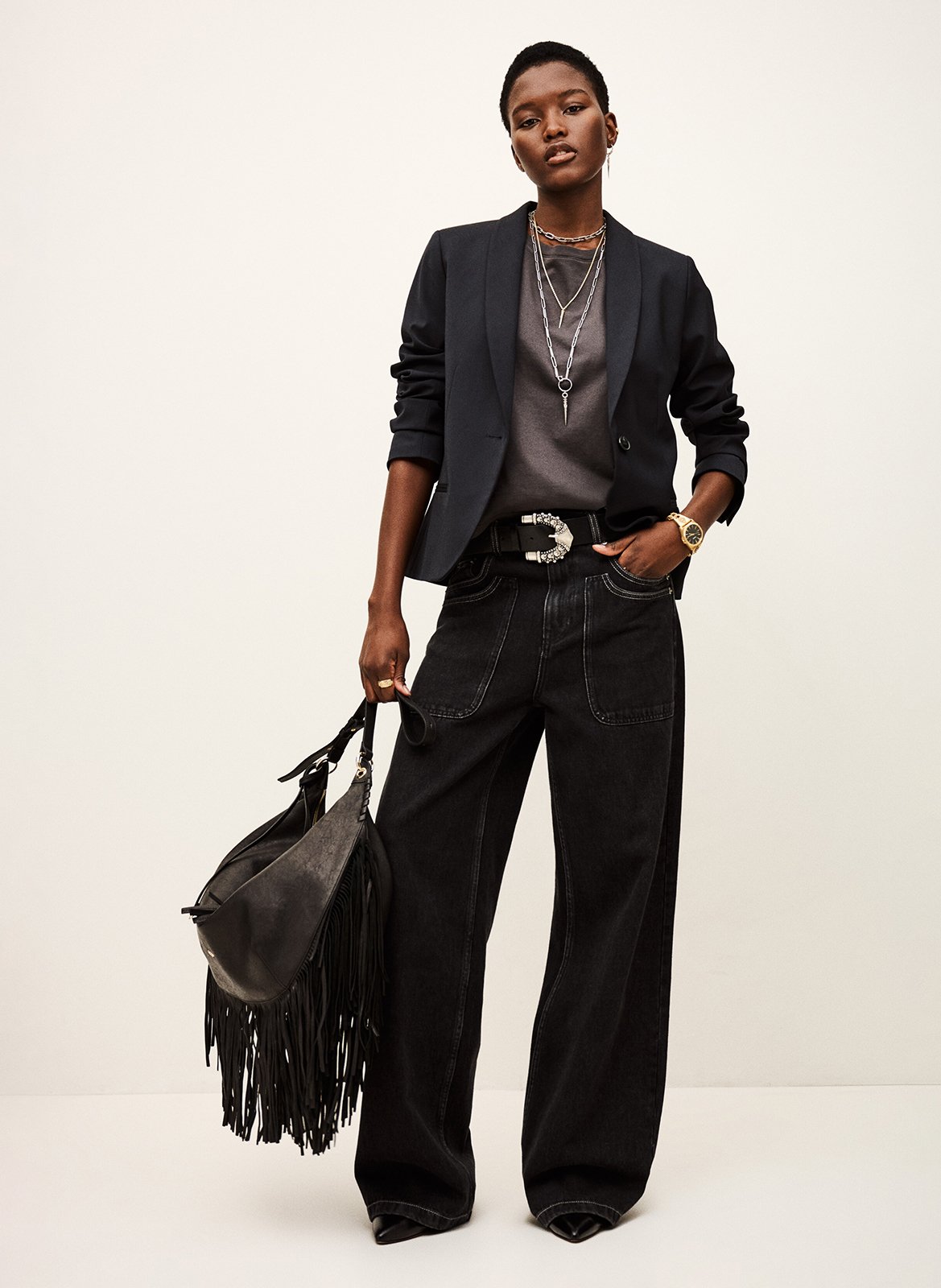 Veste col tailleur  Bleu