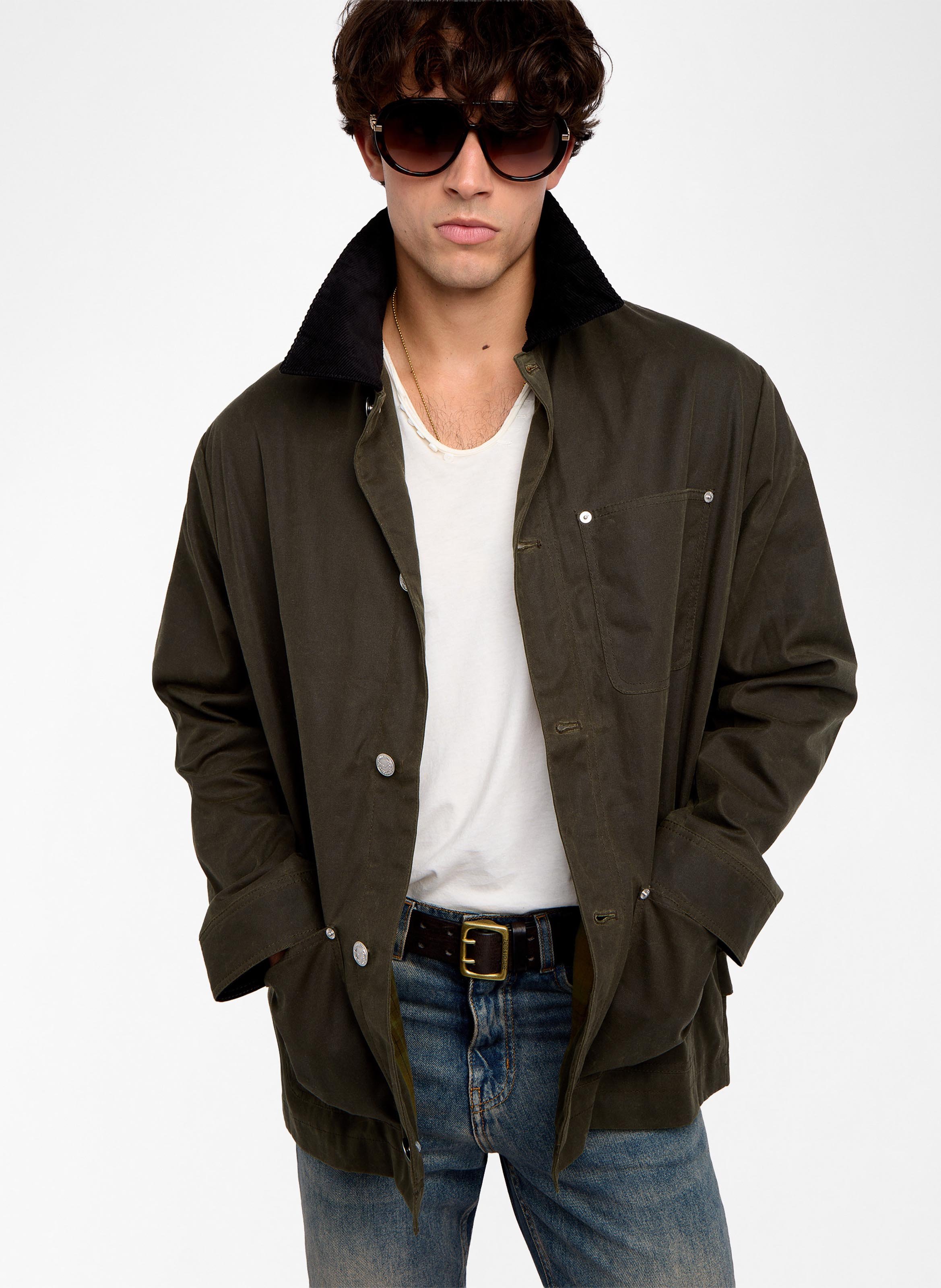 Cotton jacket with classic collar ZADIG&VOLTAIRE Green