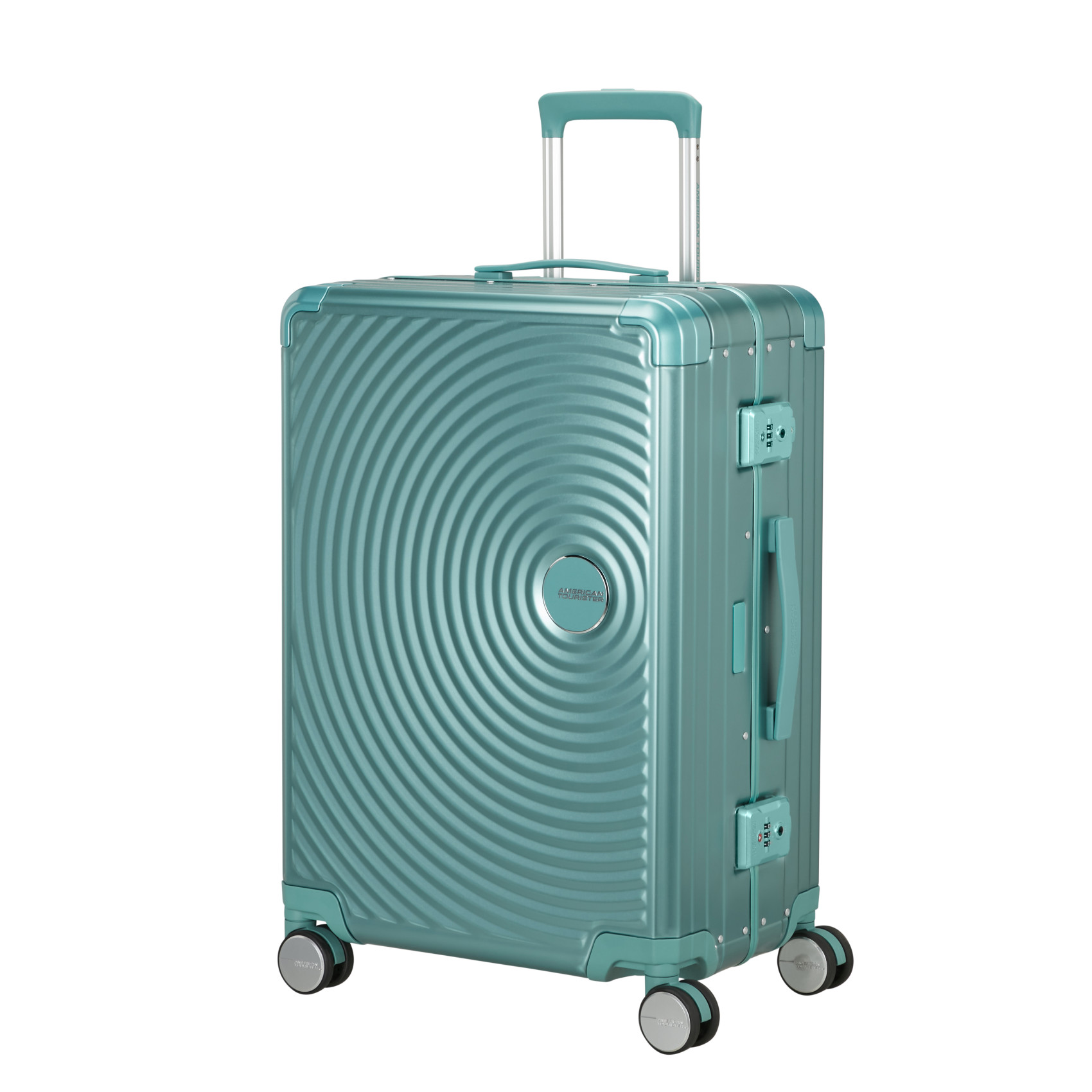 Aluminum suitcase with 4 wheels size M AMERICAN TOURISTER Blue