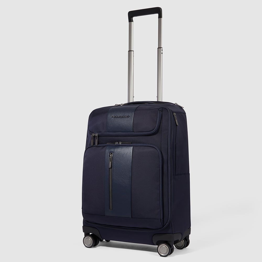 Cabin trolley suitcase with 4 wheels, compartment for laptop and iPad® Pro 12.9, and TSA lock PIQUADRO Blue