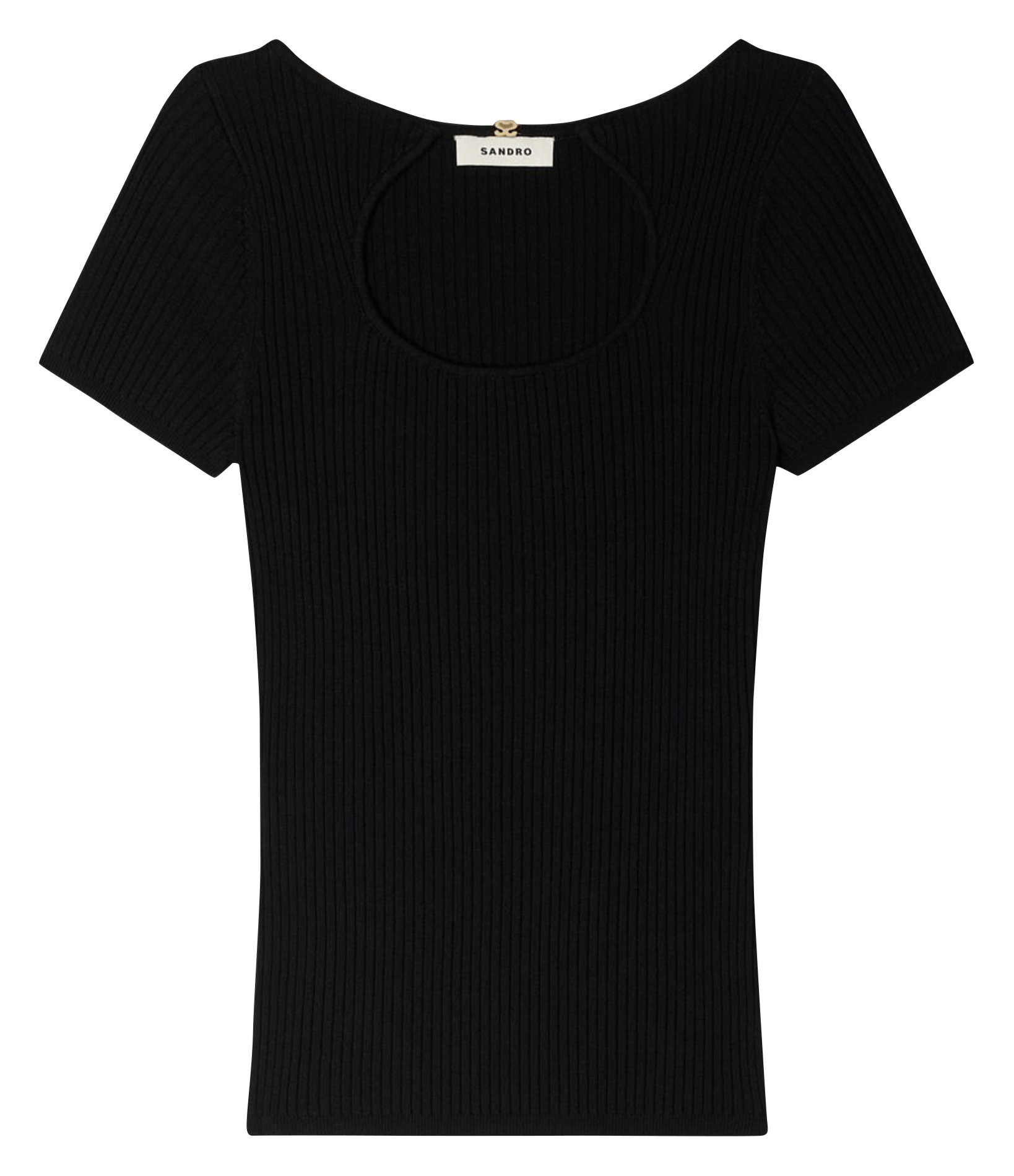 Aansluitende top met korte mouwen SANDRO Zwart