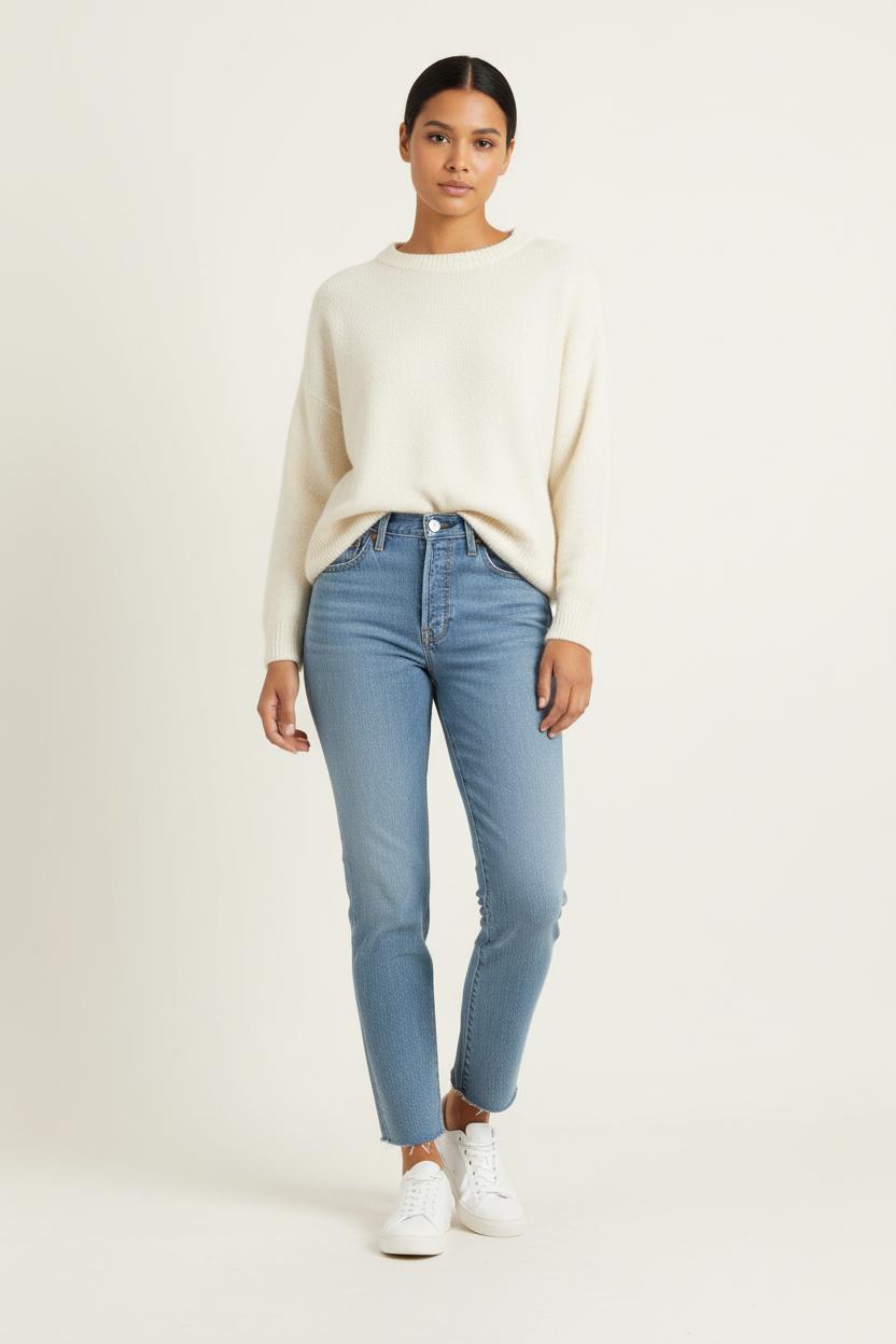 Cropped slim jeans with studs LEVI'S - Seconde main Blue