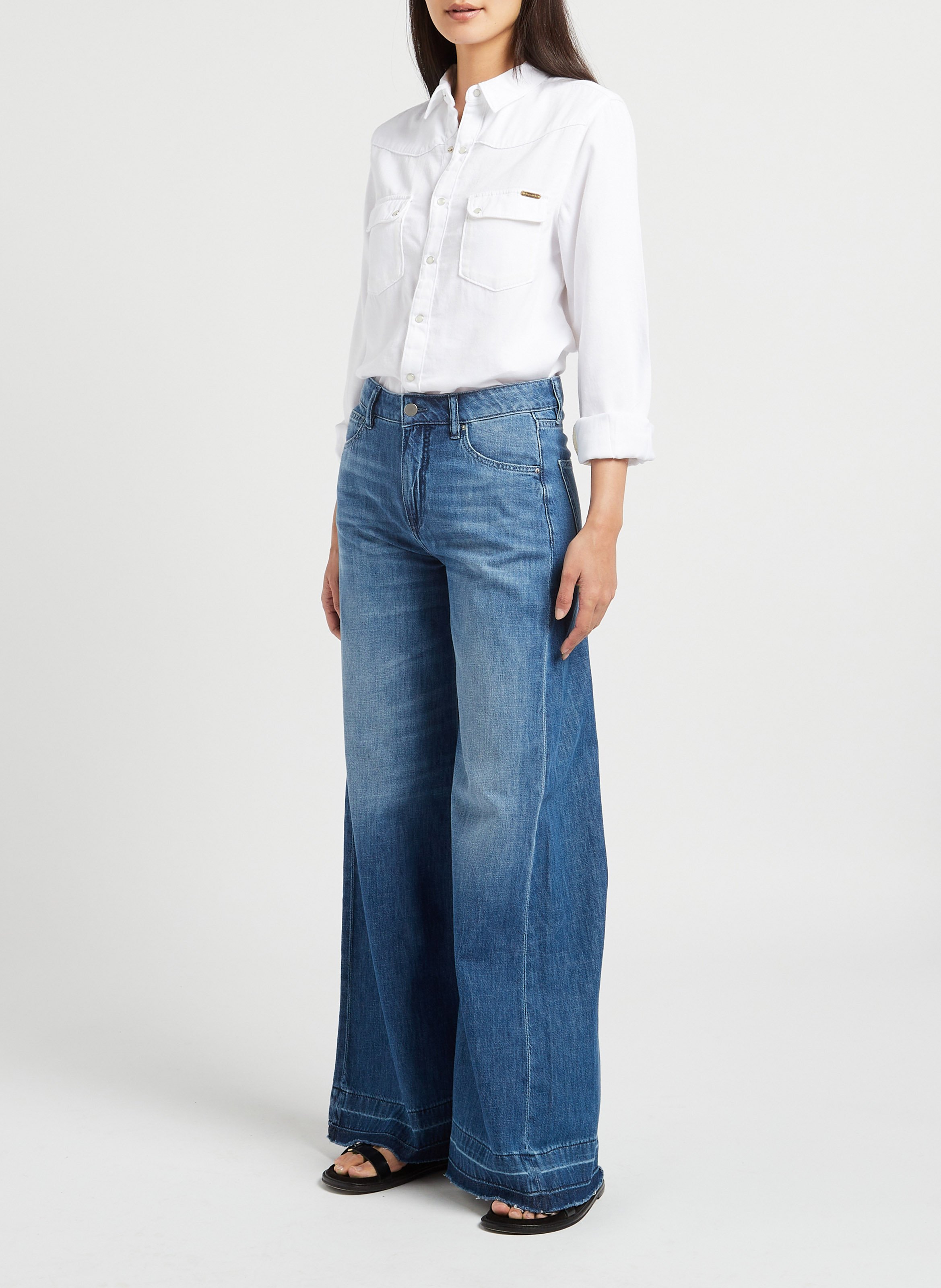 Cotton shirt with classic collar ACQUAVERDE White