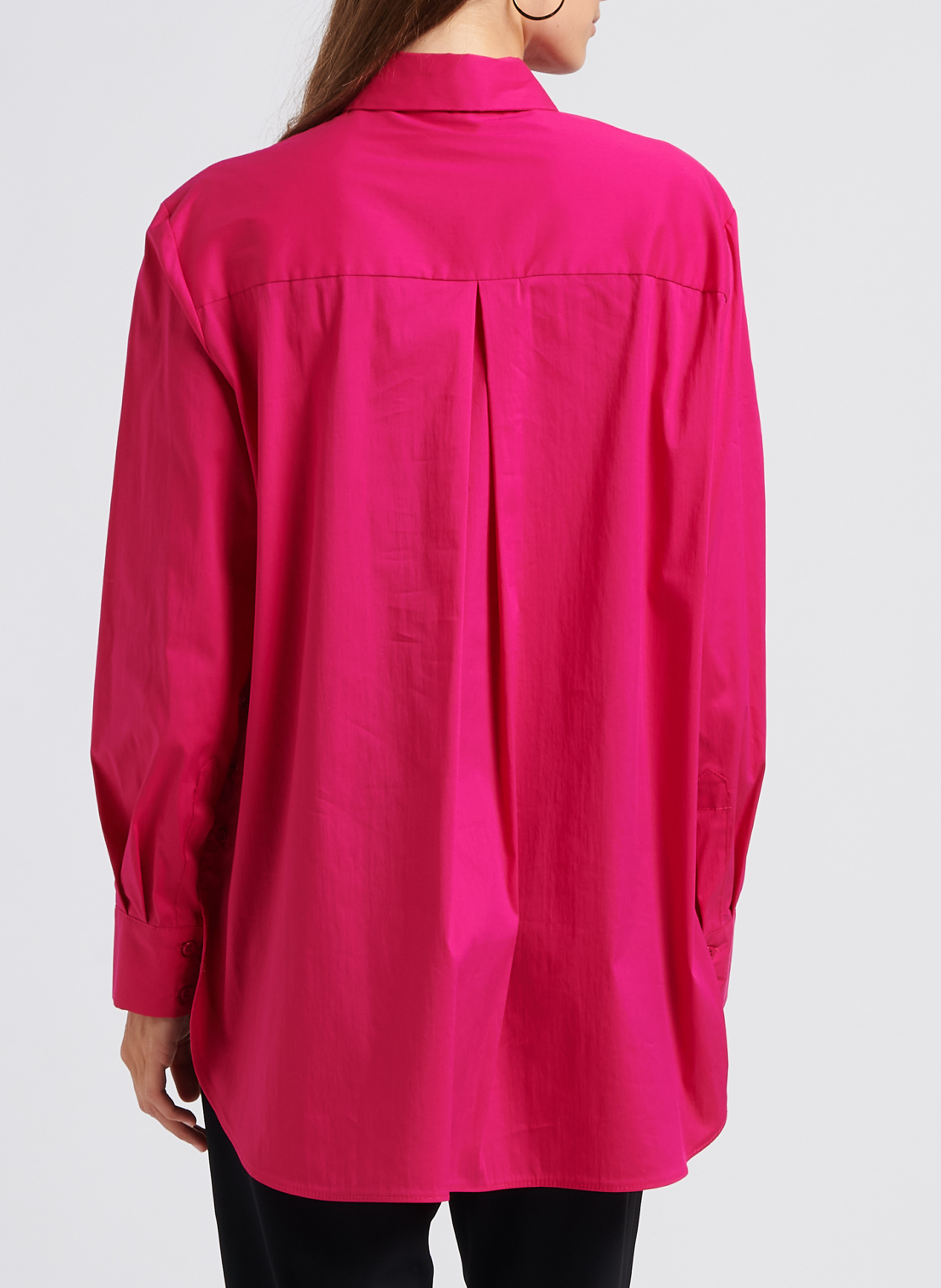Asymmetric cotton-blend shirt with classic collar IMPERIAL Pink