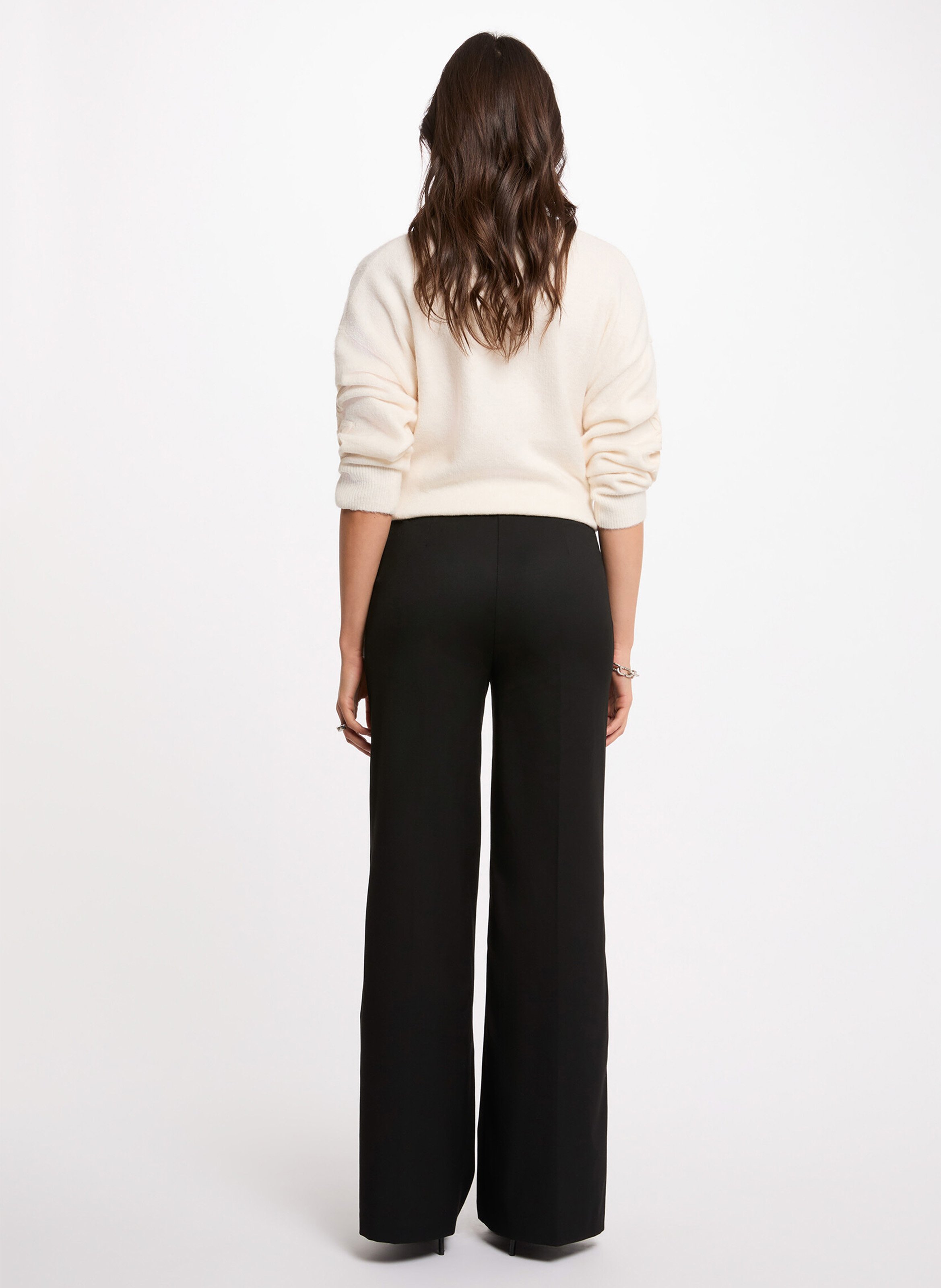 Pantalon droit taille mi-haute MORGAN Noir