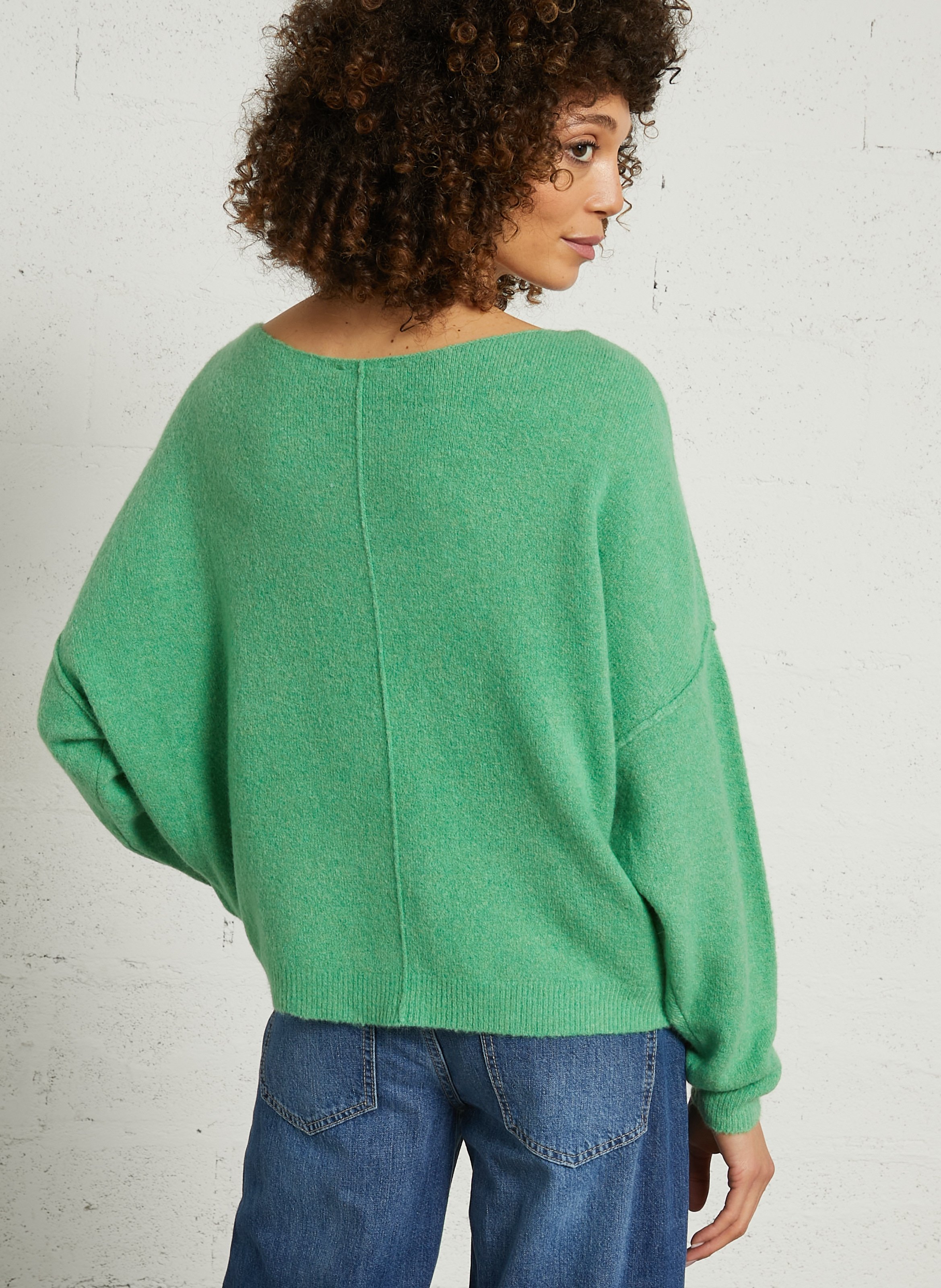 Wool-blend boat-neck jumper AMERICAN VINTAGE Green