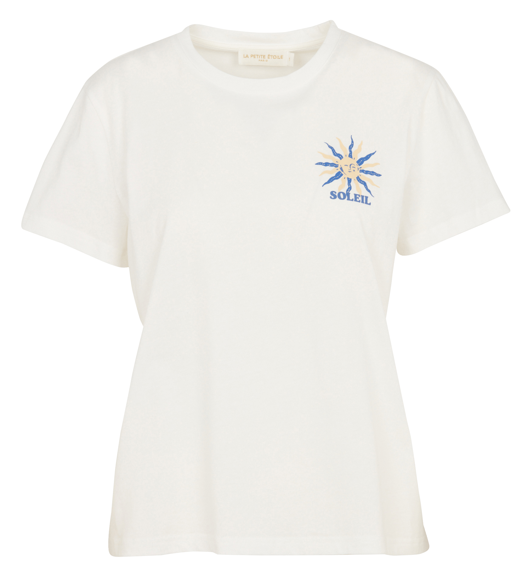 Straight screen-printed round-neck T-shirt LA PETITE ETOILE Beige