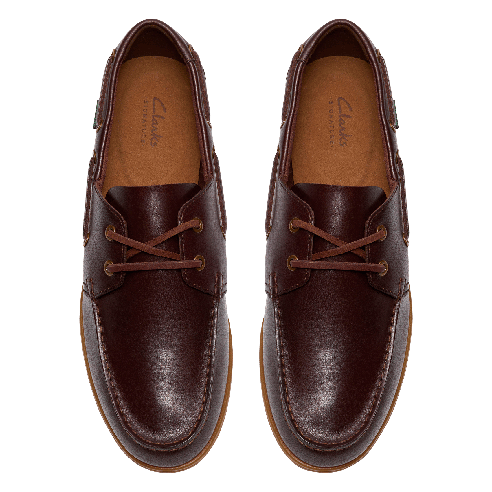 Leather deck shoes CLARKS Brown