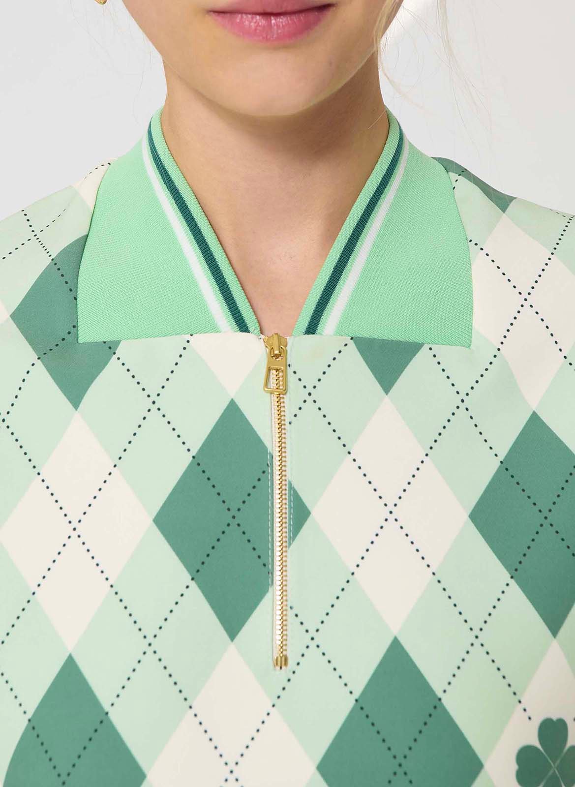 Robe courte col classique imprimé TARA JARMON Vert