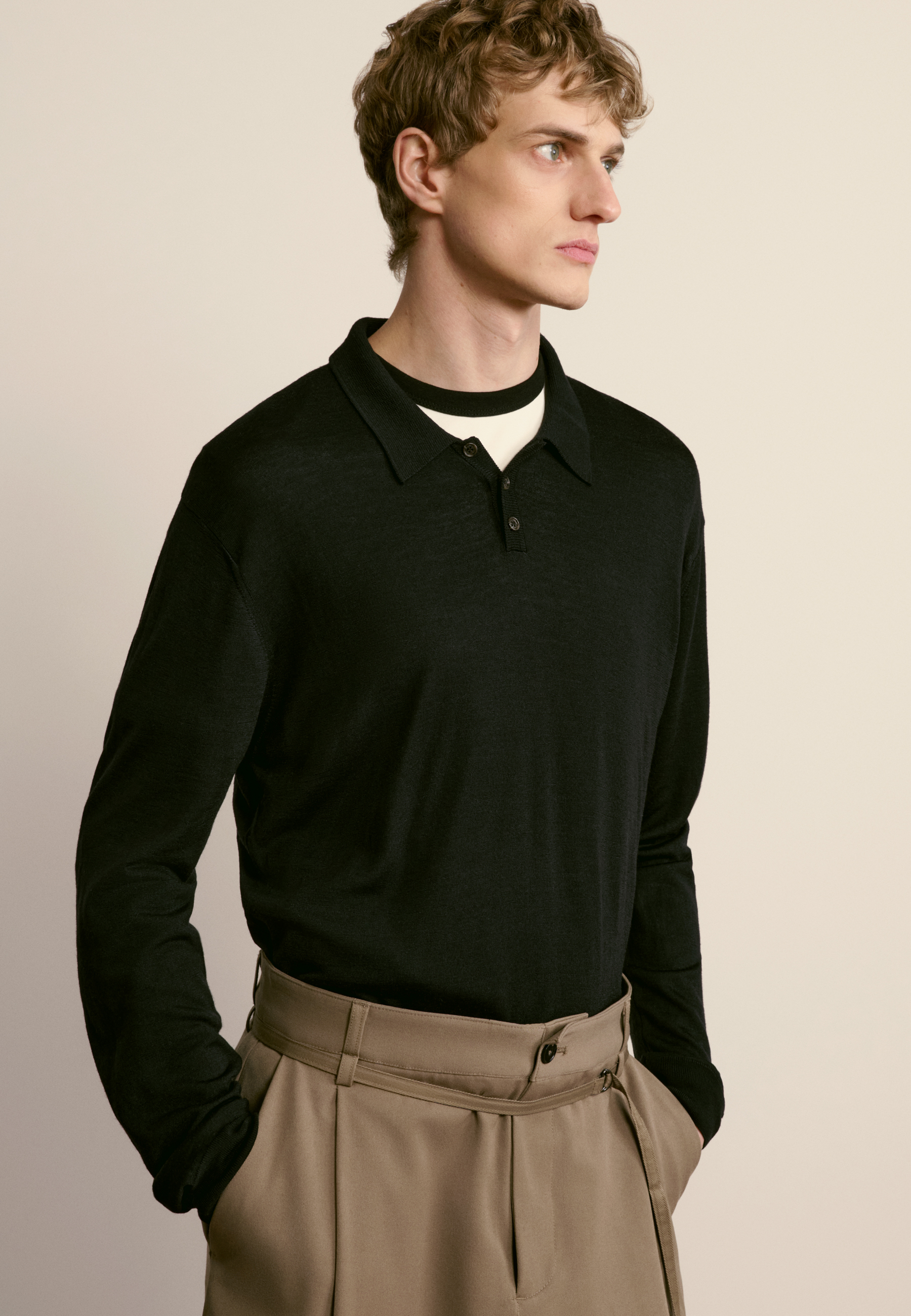 Wool and silk polo neck sweater MAISON MONTAGUT